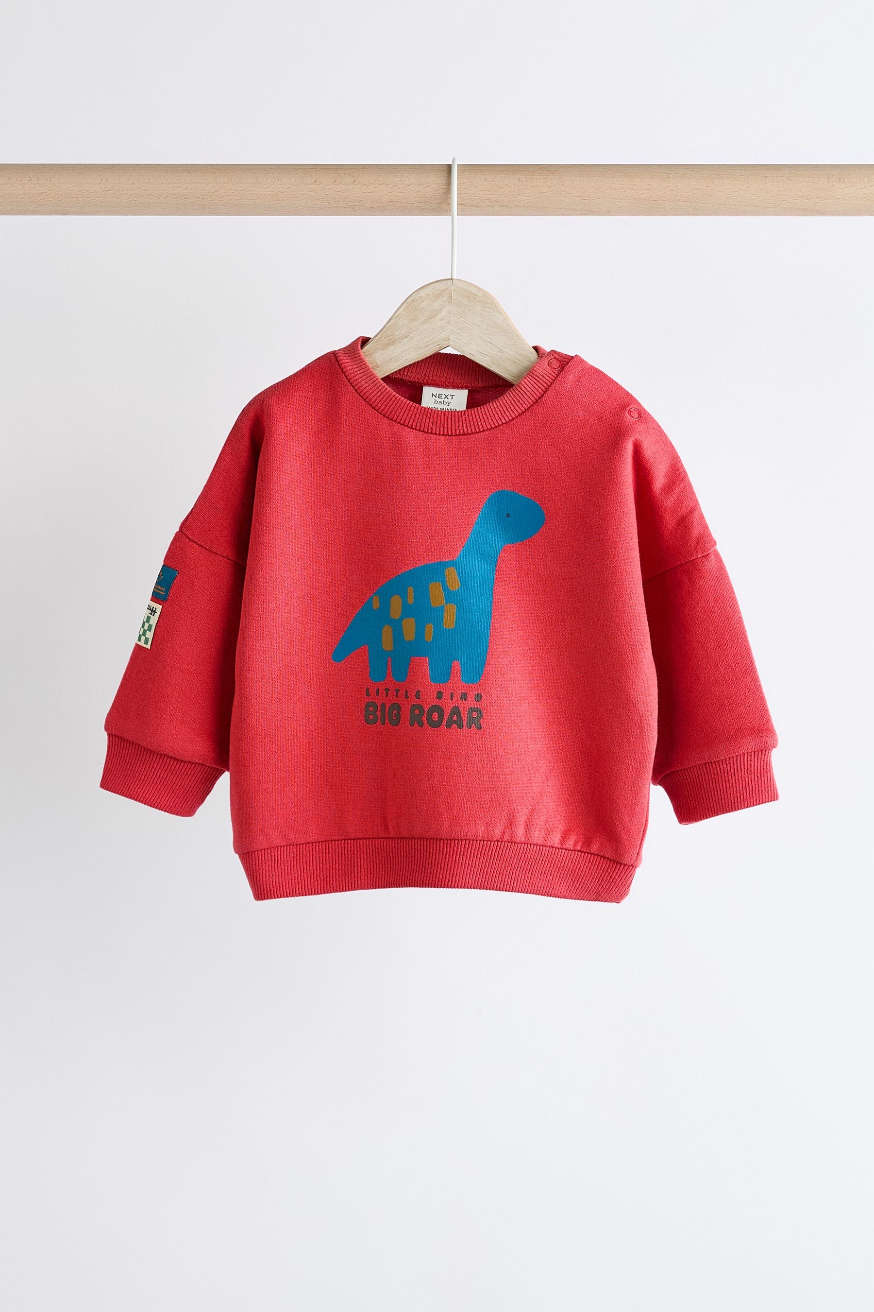 Red Dino Baby Sweatshirt and Joggers Set