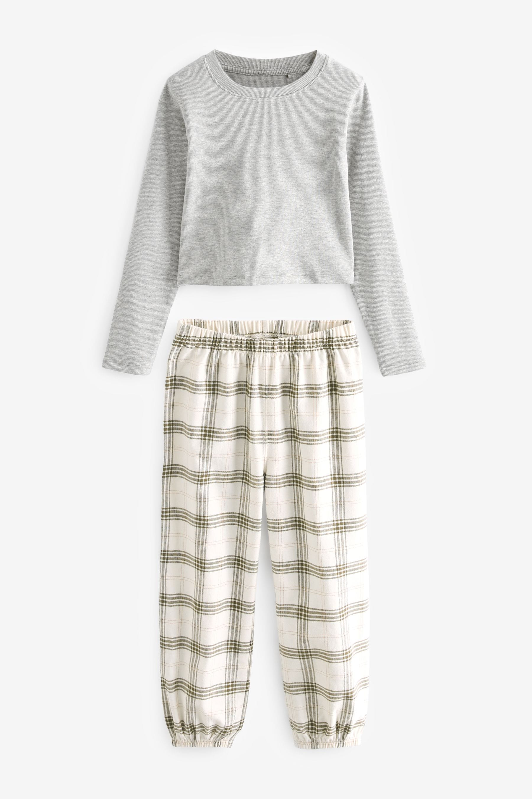 Black/Grey Woven Check Pyjamas 2 Pack (3-16yrs)