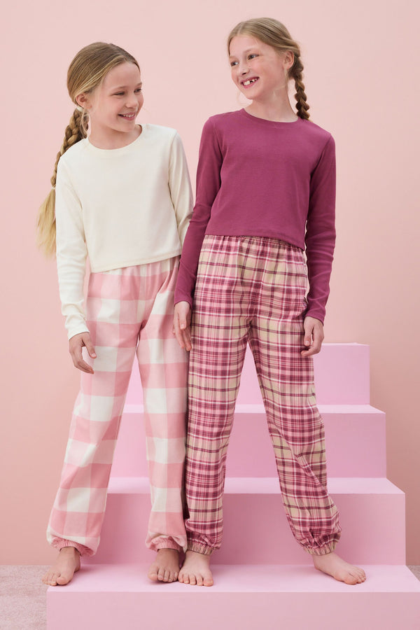 Pink Woven Check Pyjamas 2 Pack (3-16yrs)