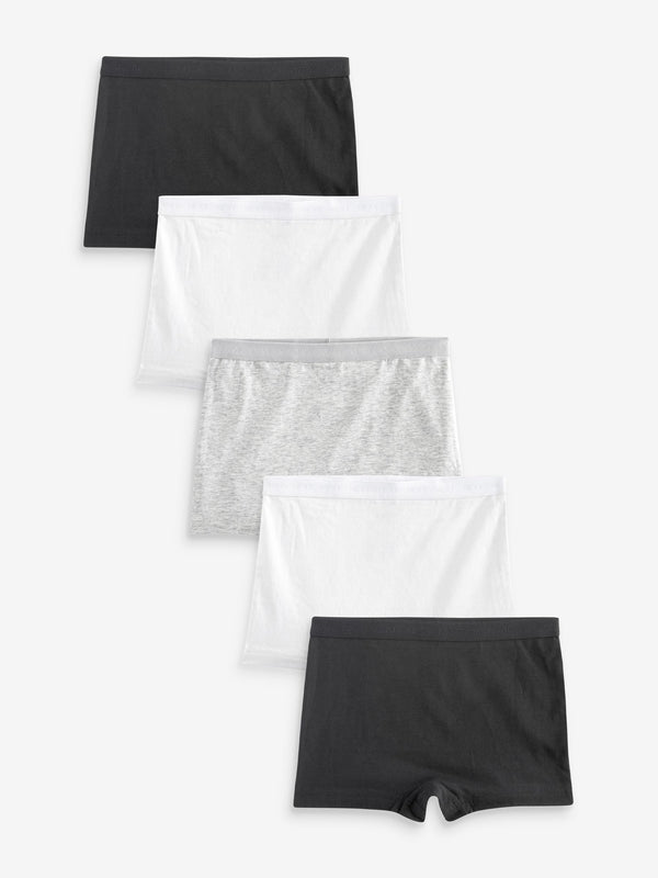 Black/White Short Briefs 5 Pack (2-16yrs)