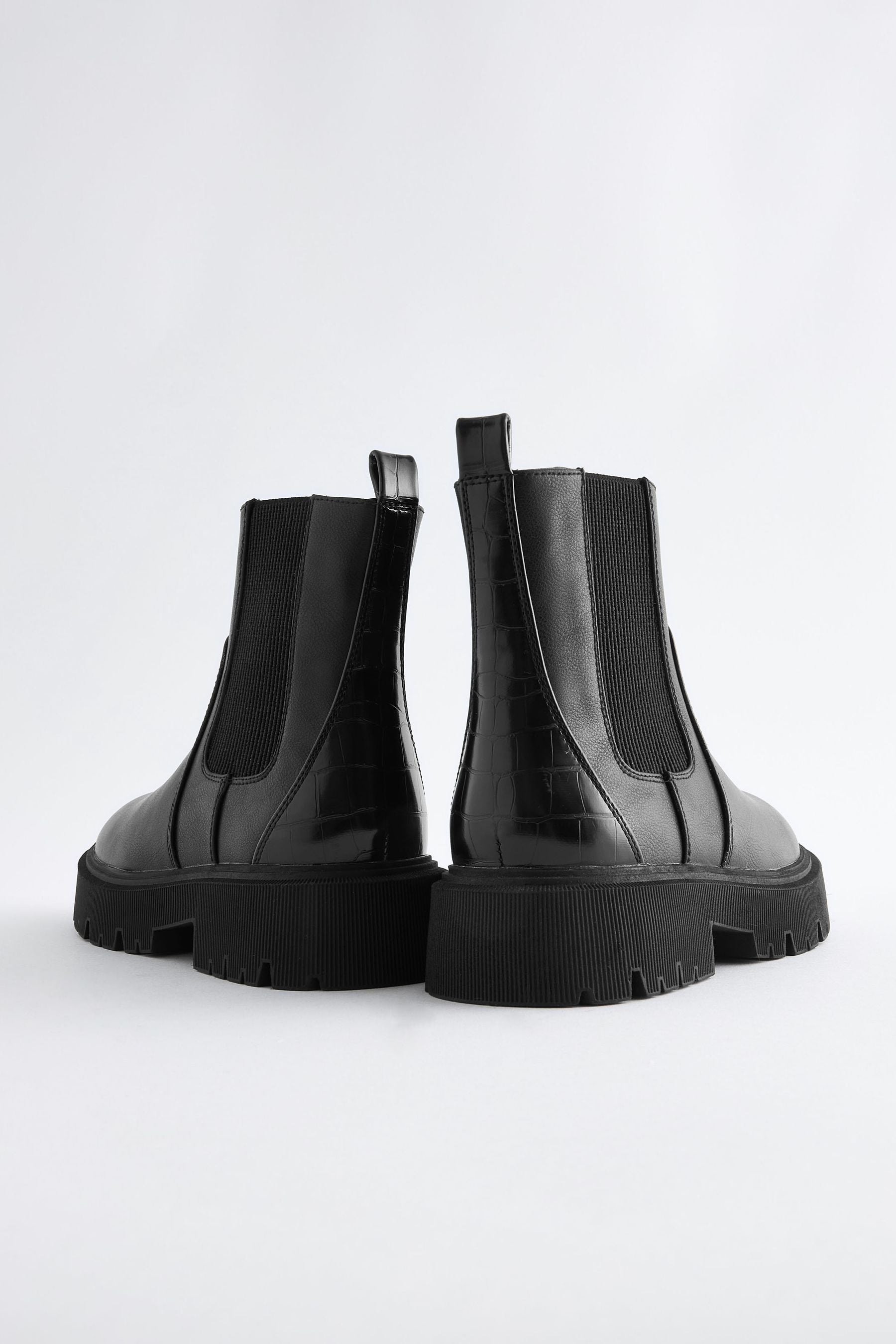 Black Standard Fit (F) Chunky Chelsea Boots