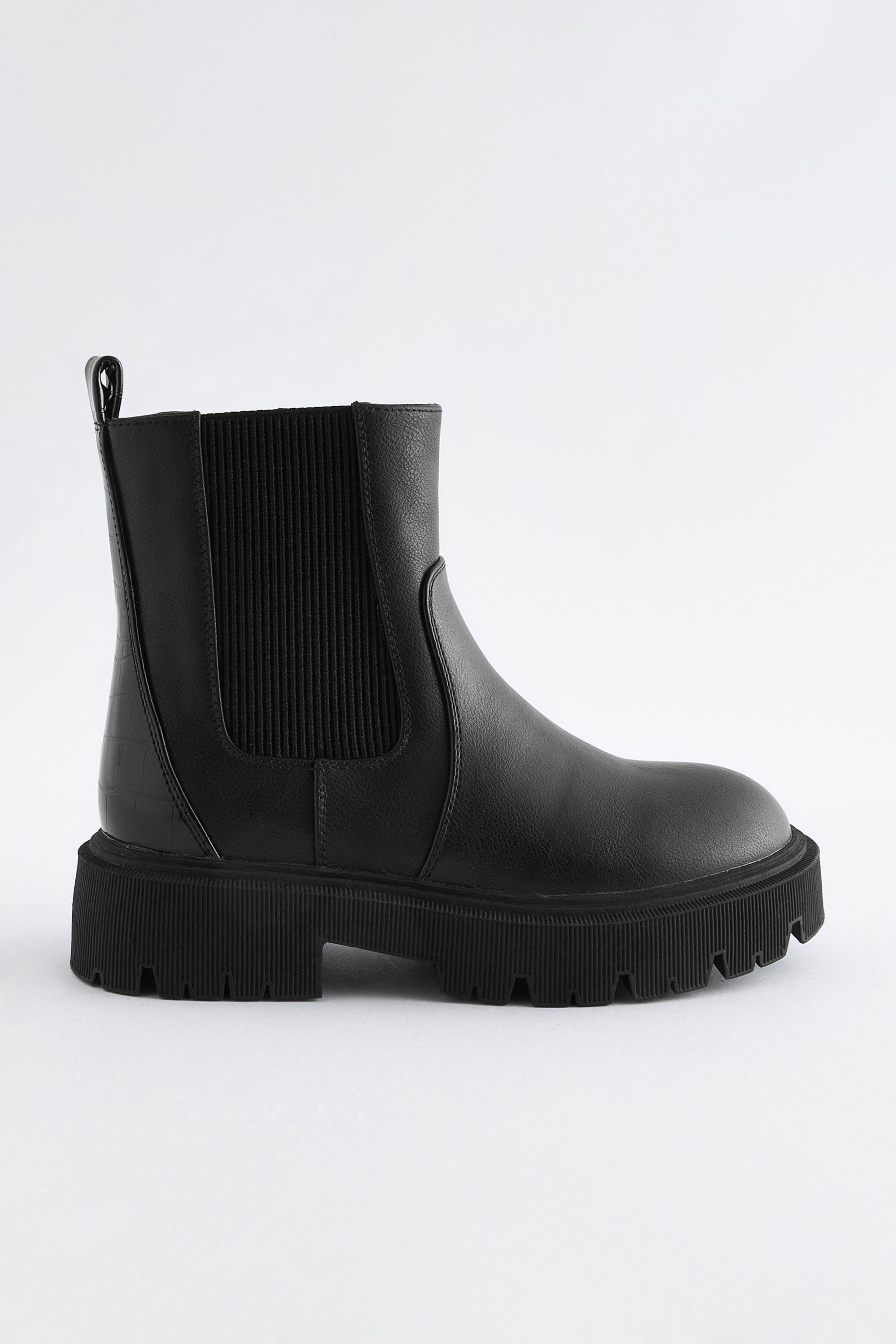 Black Standard Fit (F) Chunky Chelsea Boots