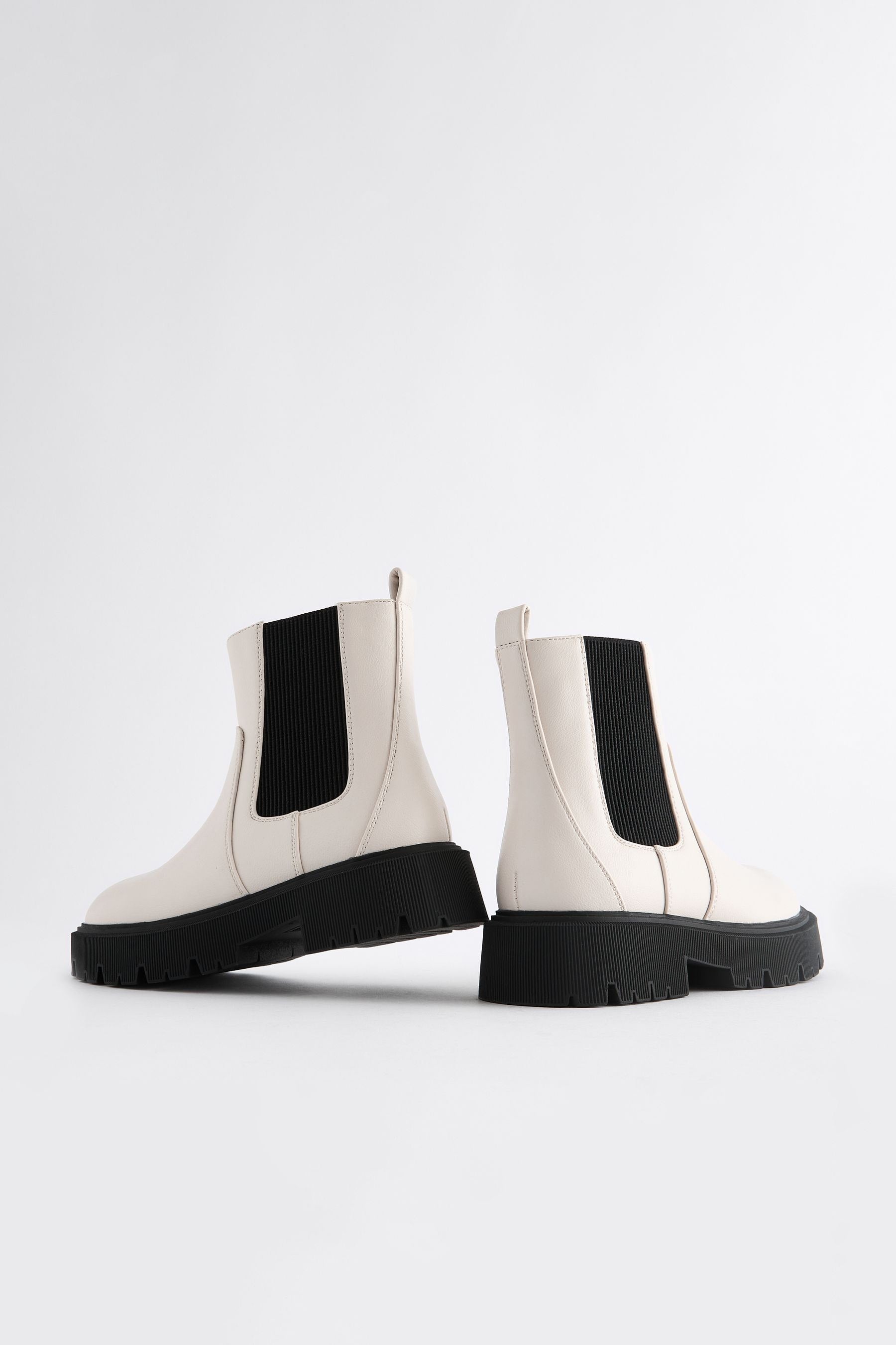 White Standard Fit (F) Chunky Chelsea Boots