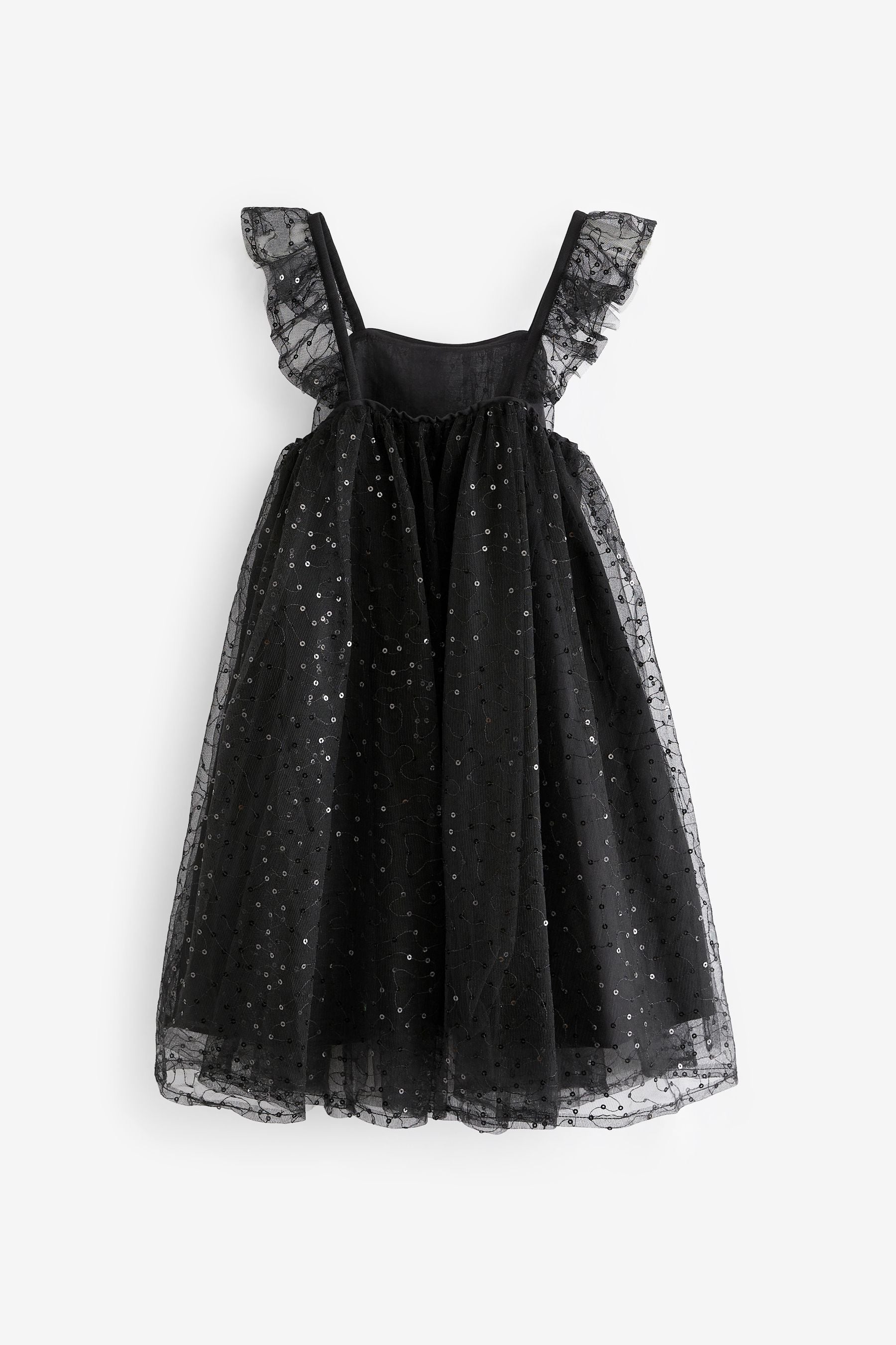 Black Sequin Tulle Party Dress (3-16yrs)