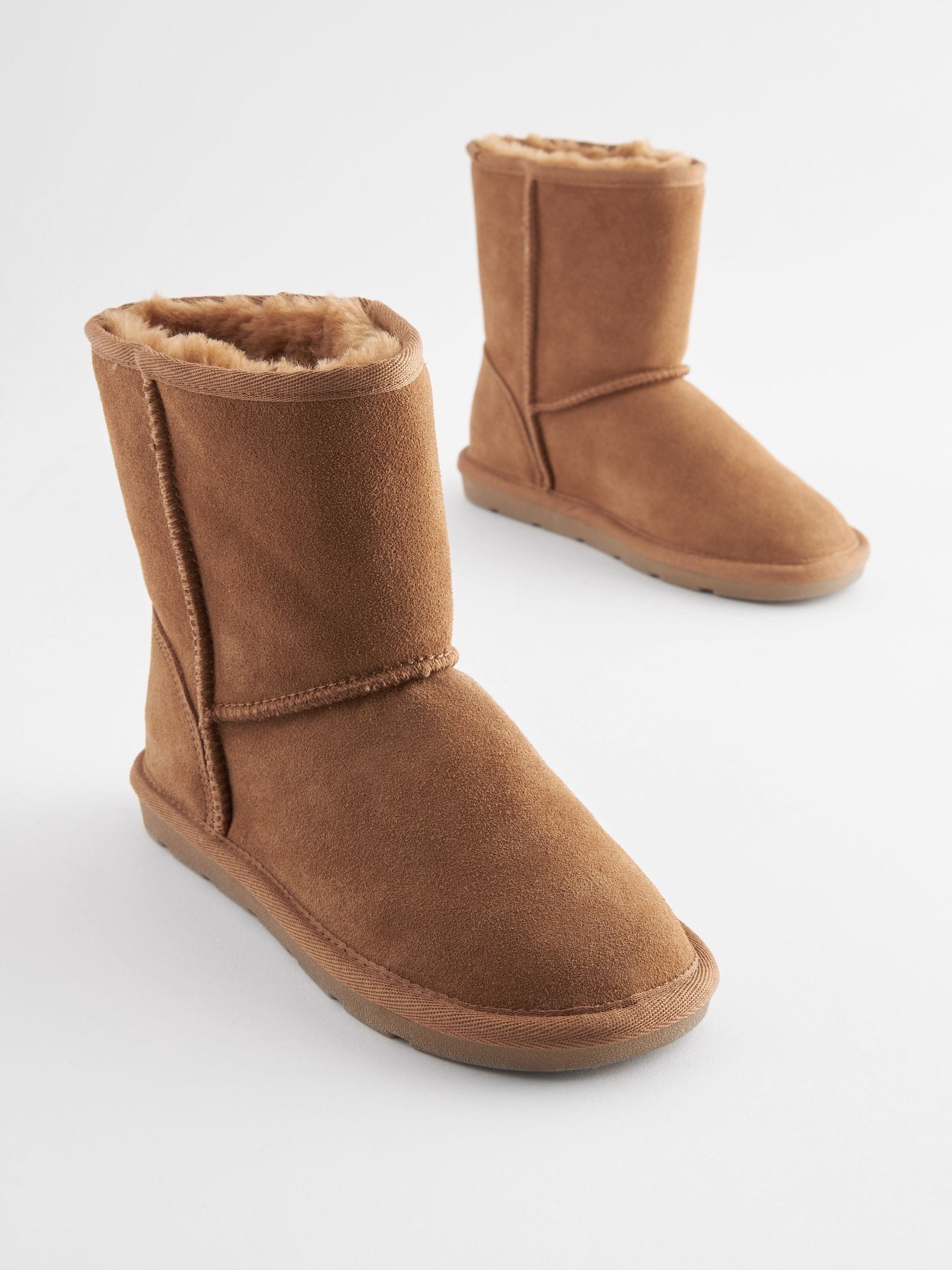 Tan Brown Suede Pull On Boots