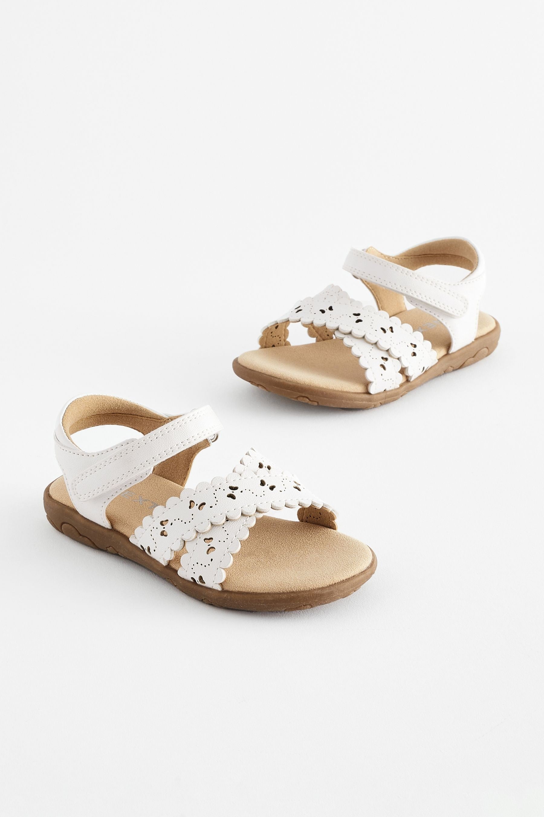 White Cross Strap Sandals