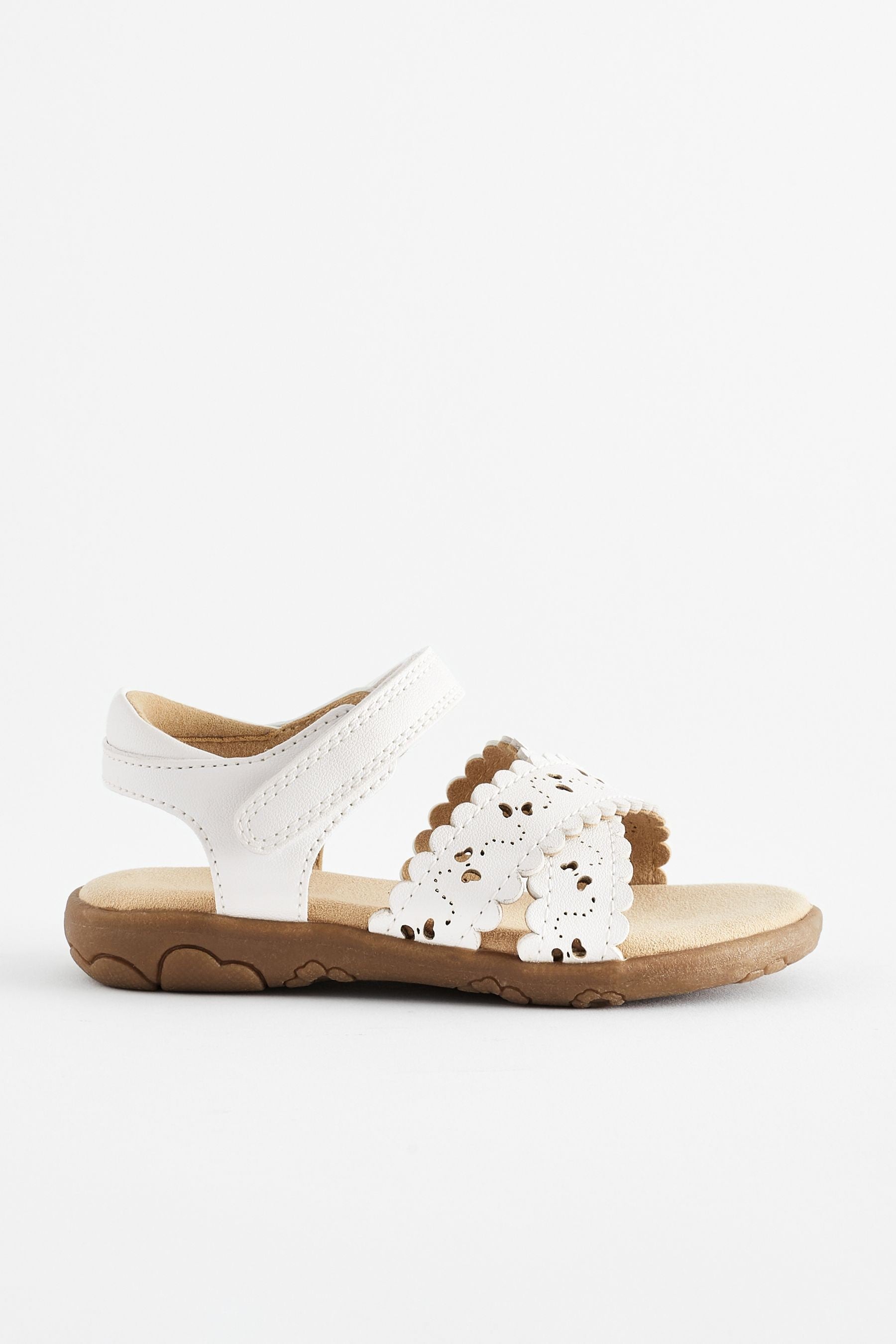 White Cross Strap Sandals