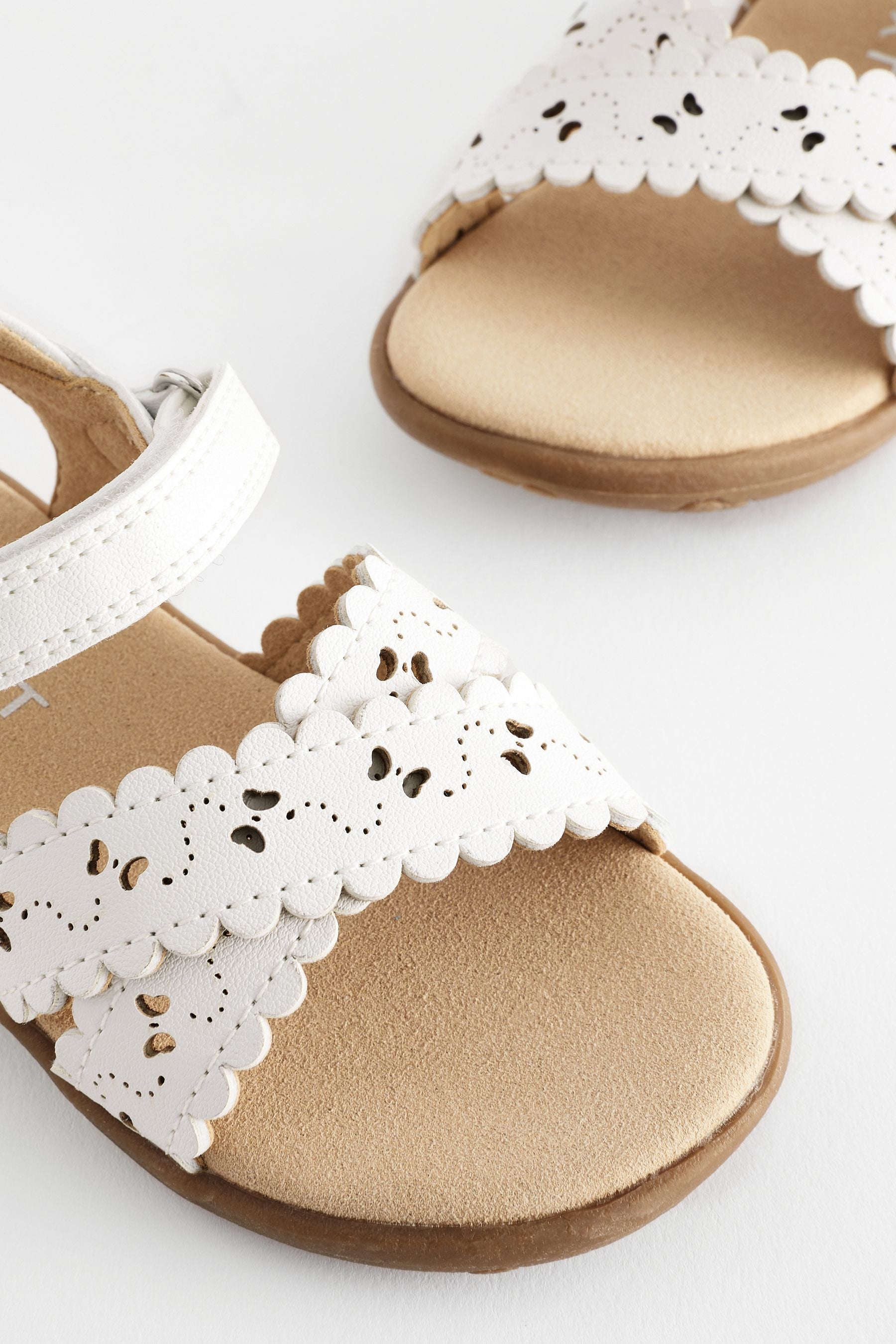 White Cross Strap Sandals