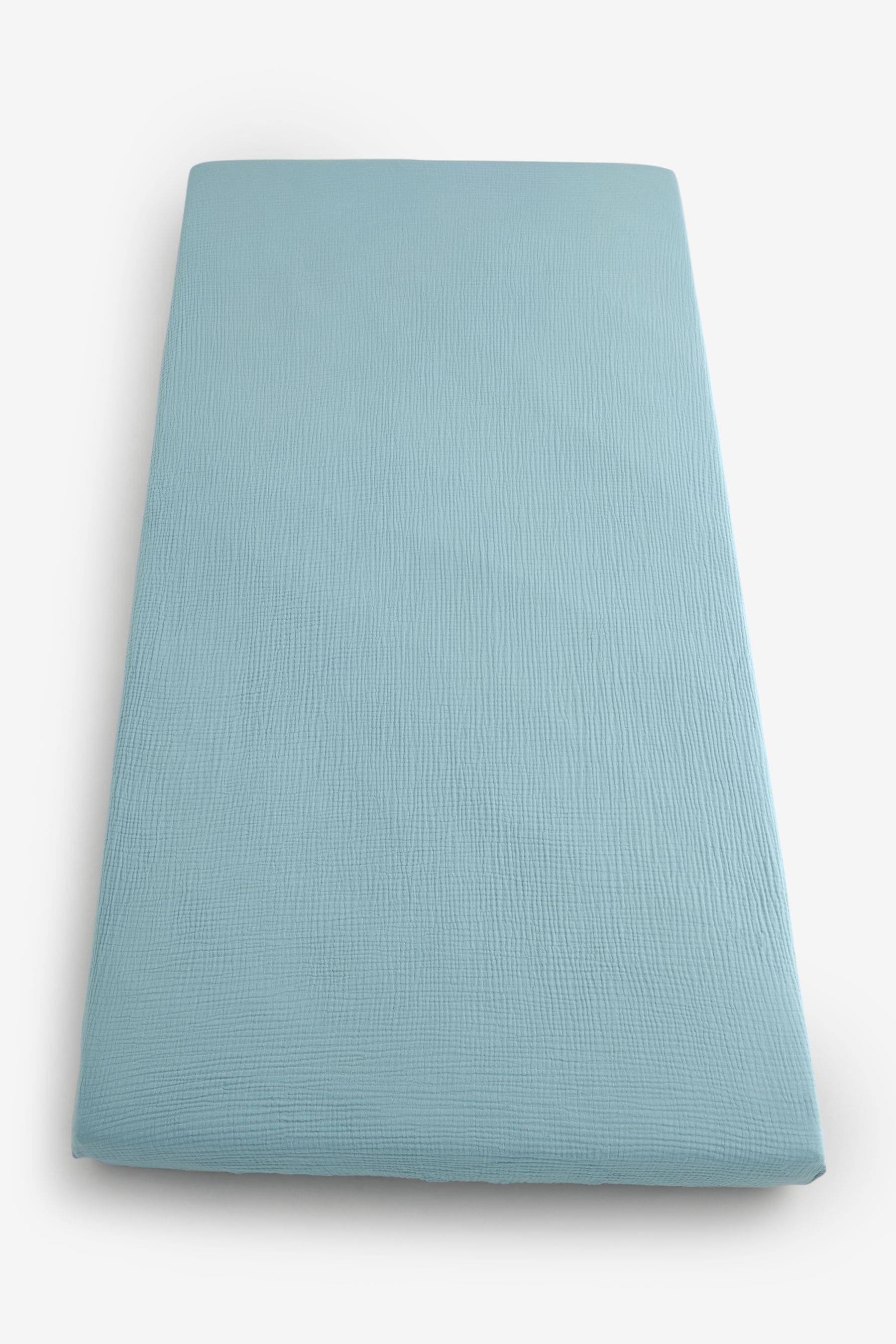 Blue 2 Pack Baby 100% Cotton Muslin Fitted Sheets