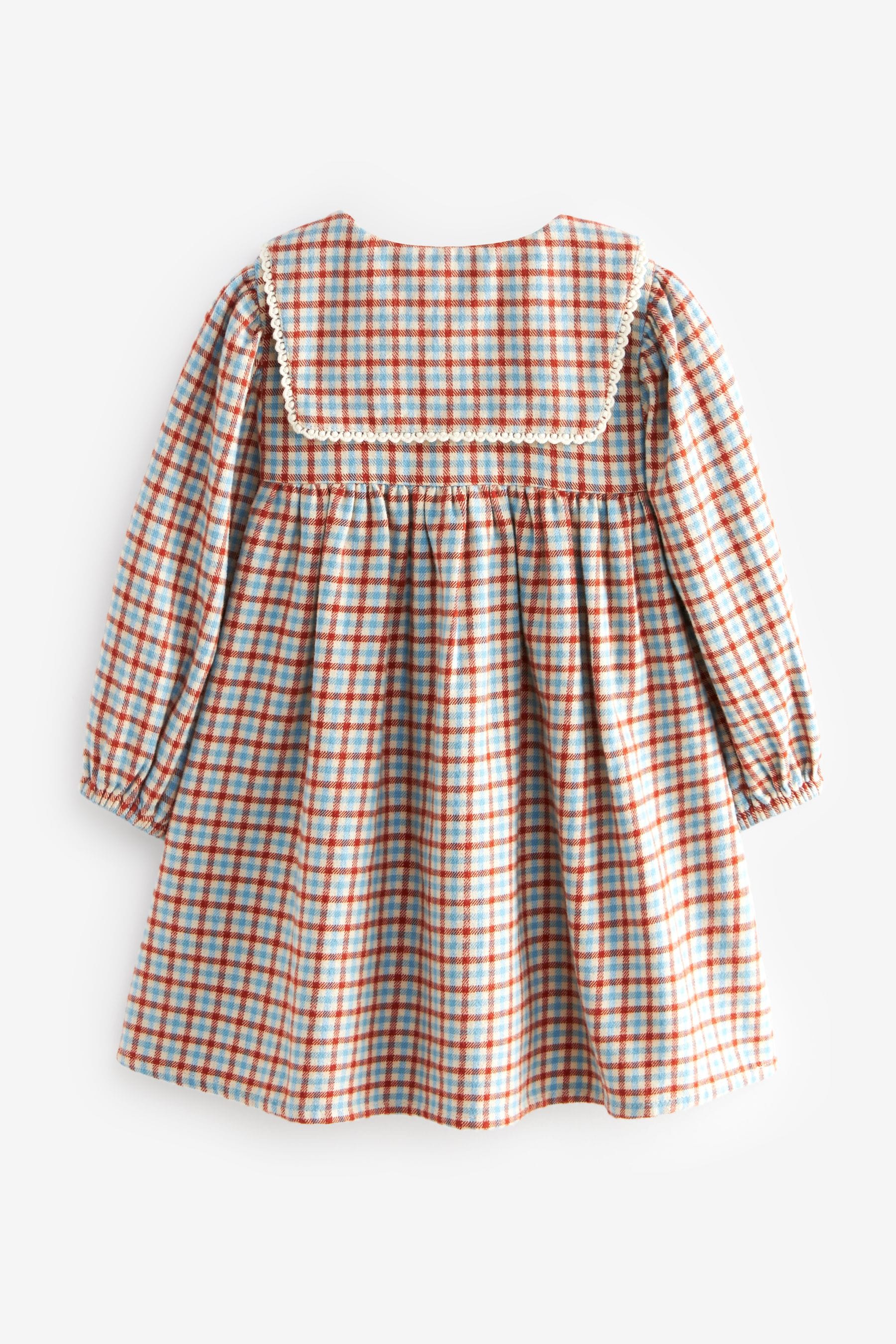 Blue/Ginger Check 100% Cotton Collar Dress (3mths-8yrs)