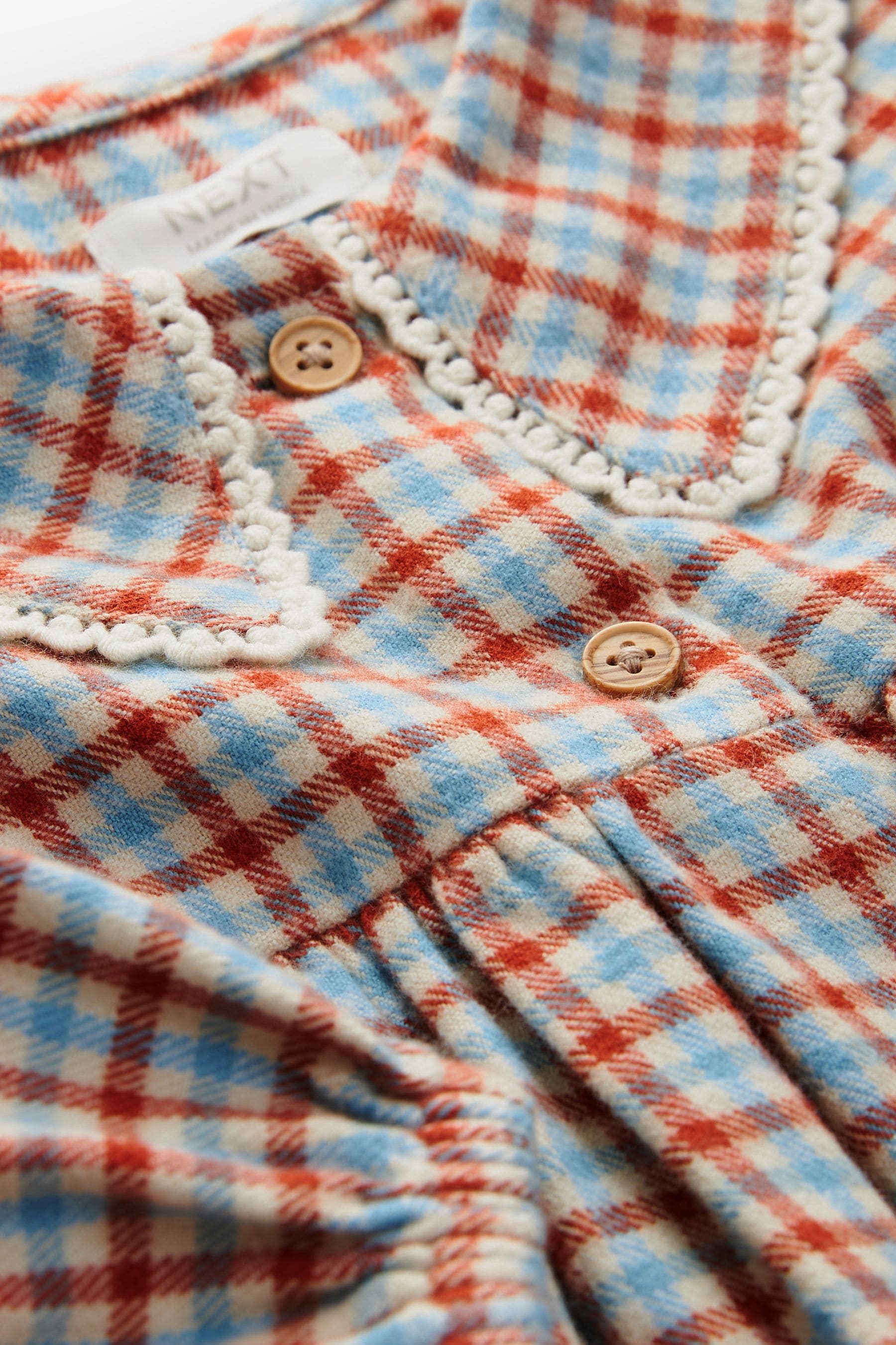 Blue/Ginger Check 100% Cotton Collar Dress (3mths-8yrs)