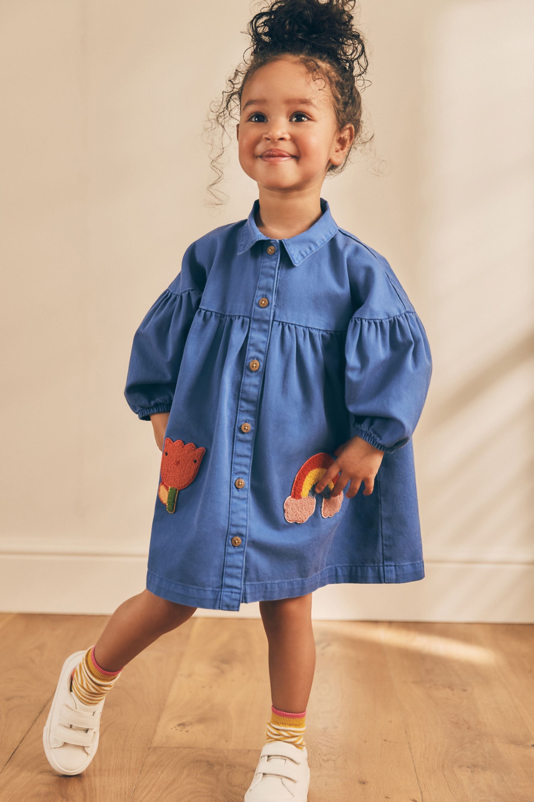 Cobalt Blue Character 100% Cotton Shirt Dress (3mths-8yrs)