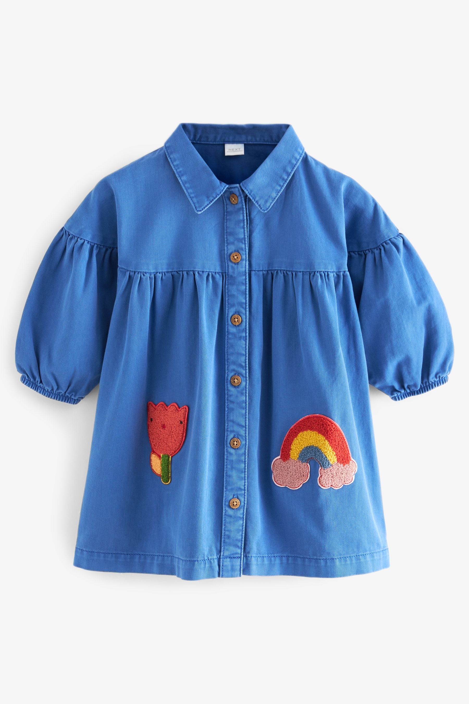 Cobalt Blue Character 100% Cotton Shirt Dress (3mths-8yrs)