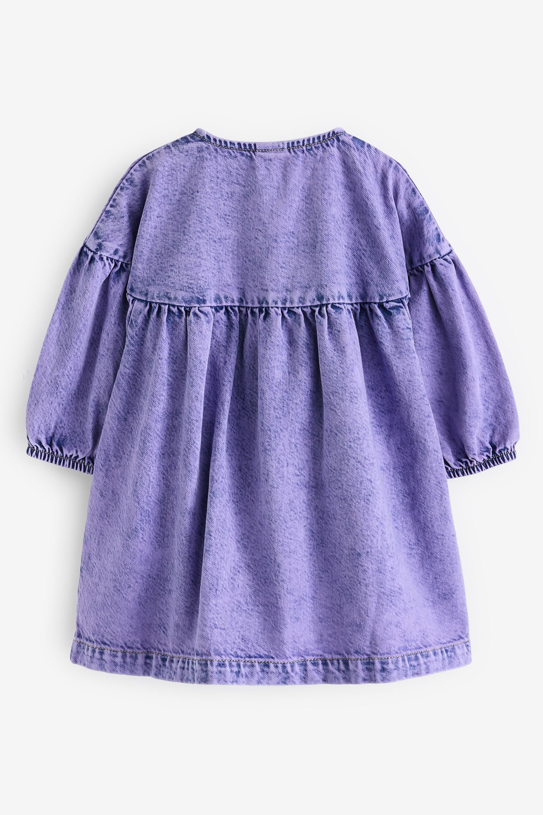 Purple Denim 100% Cotton Button Through Dress (3mths-8yrs)