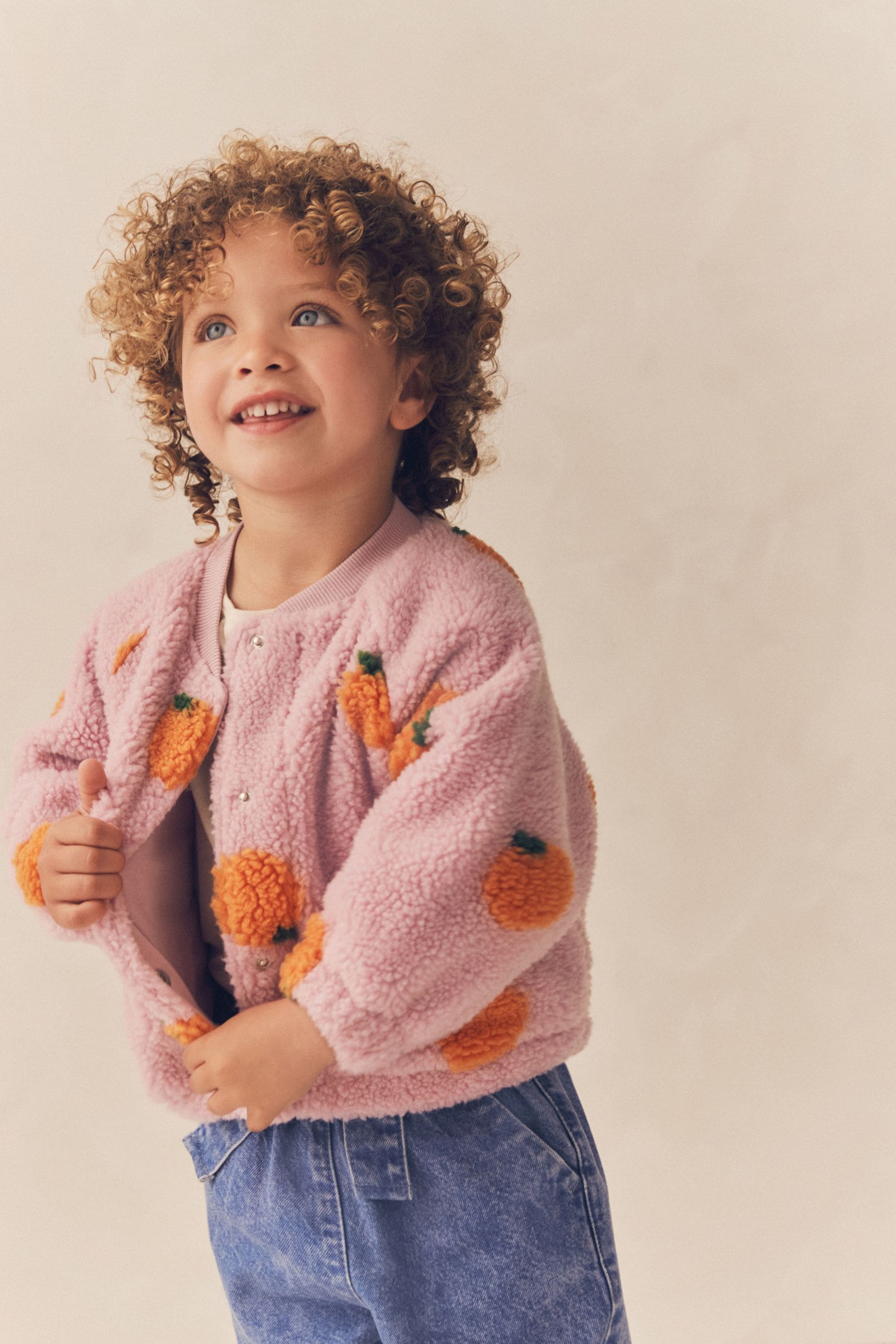 Pink Pumpkin Borg Bomber Jacket (3mths-8yrs)