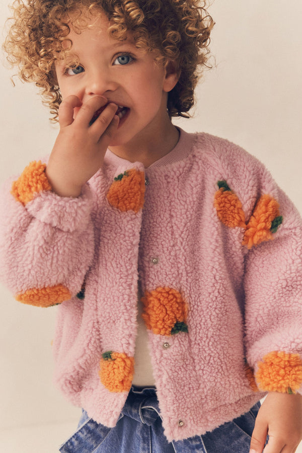 Pink Pumpkin Borg Fleece Bomber Jacket (3mths-8yrs)