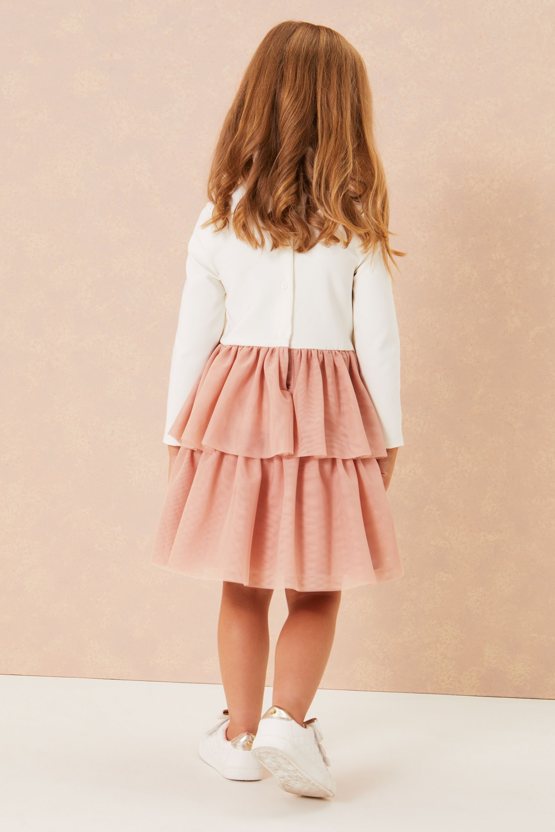 White Mini Long Sleeve Tutu Tulle Dress