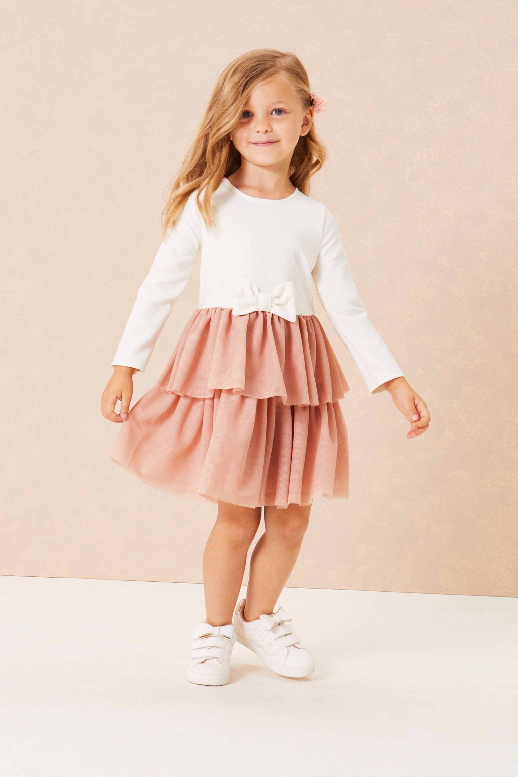 White Mini Long Sleeve Tutu Tulle Dress