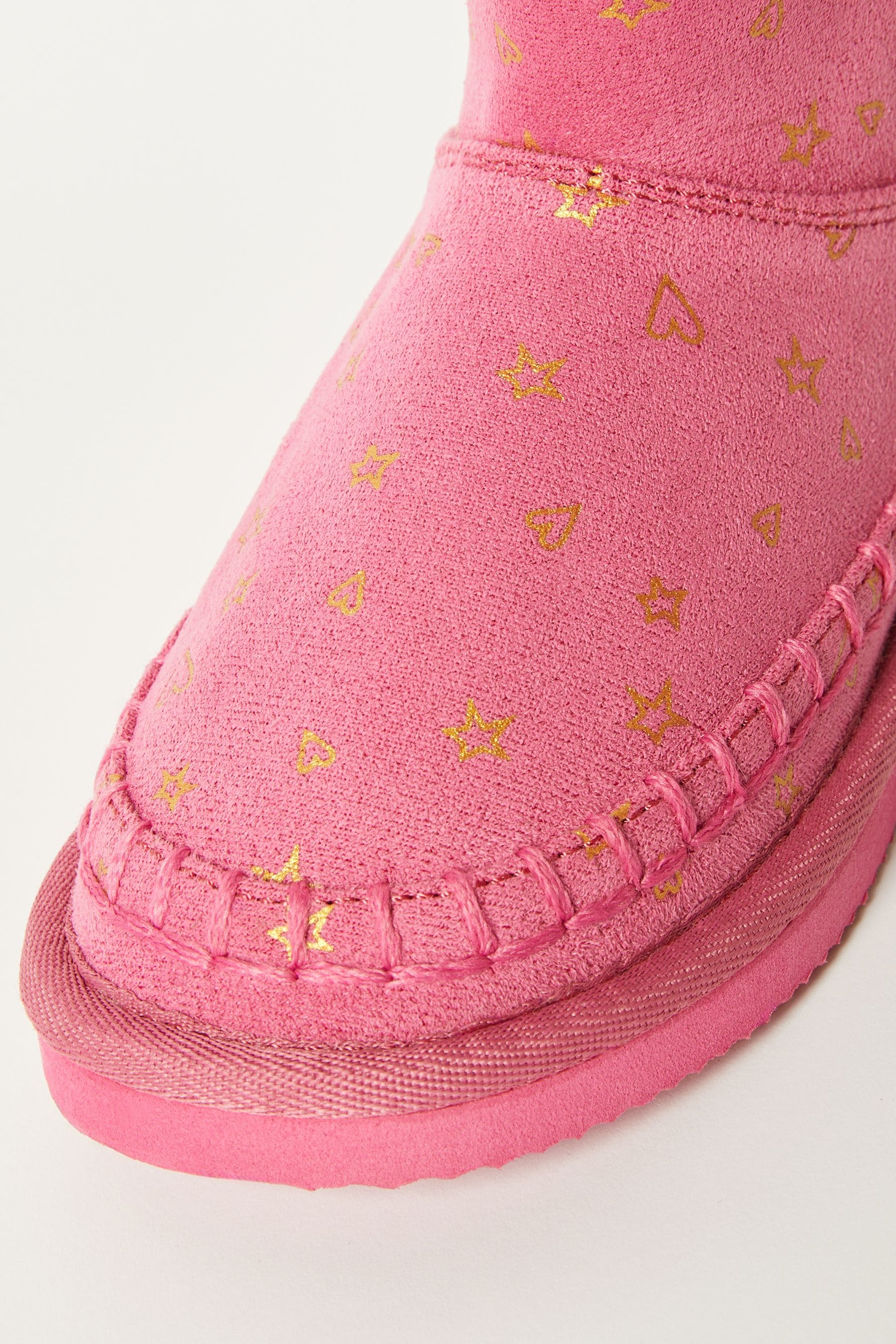 Pink Heart Bootie Slippers