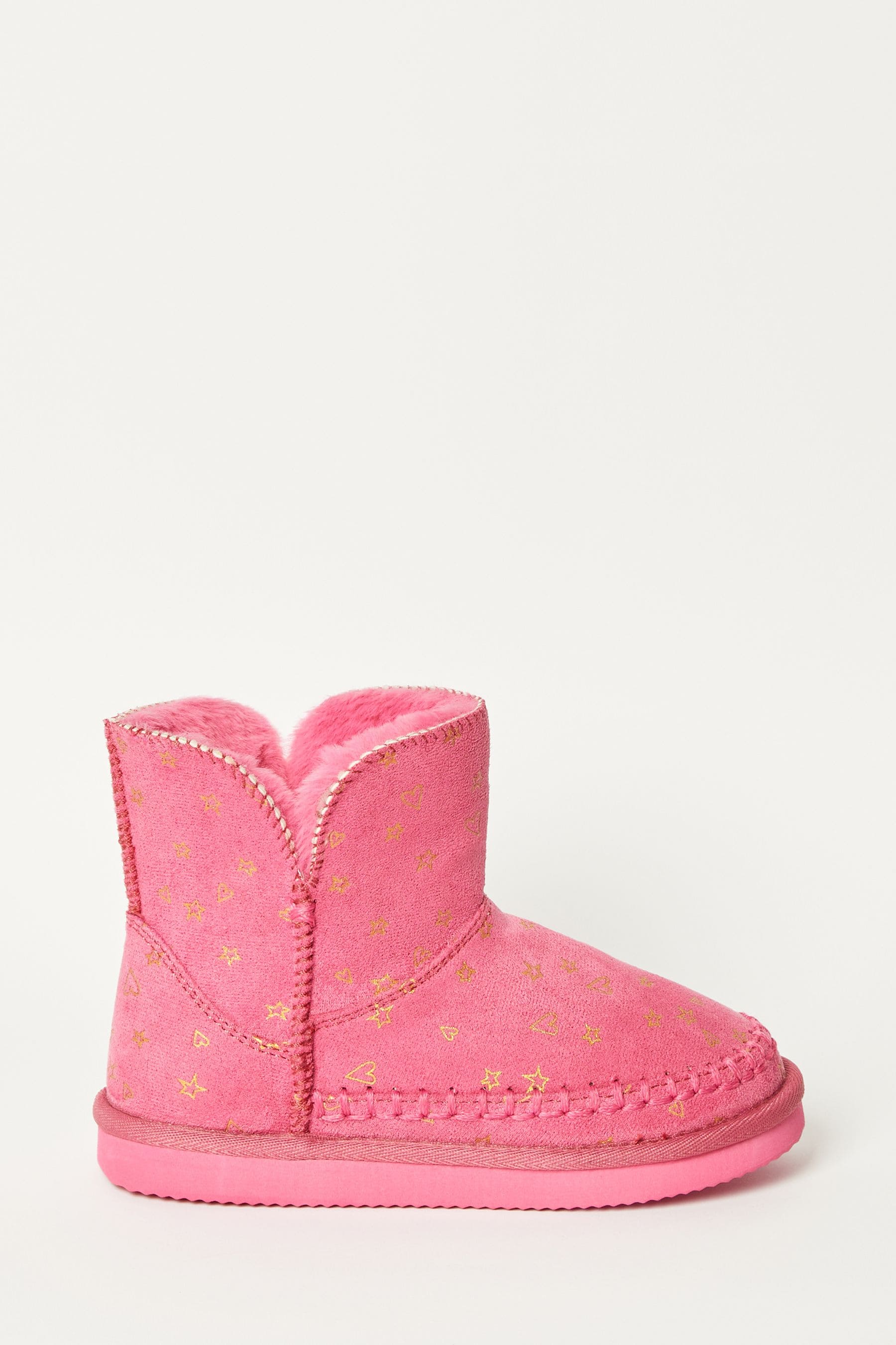 Pink Heart Bootie Slippers