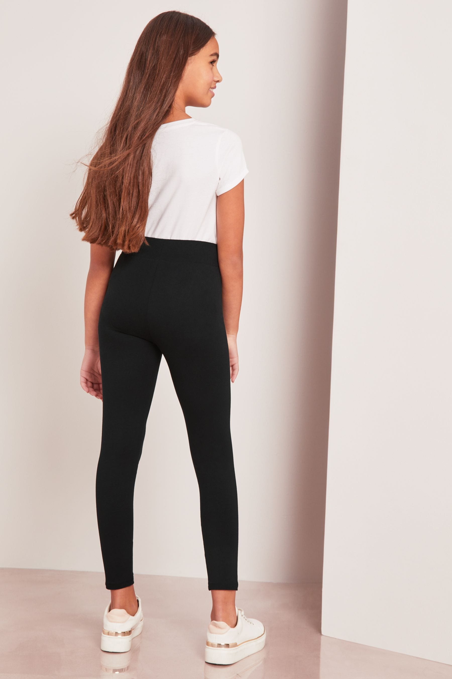 Black 2 Pack Full Length Leggings (2-16yrs)