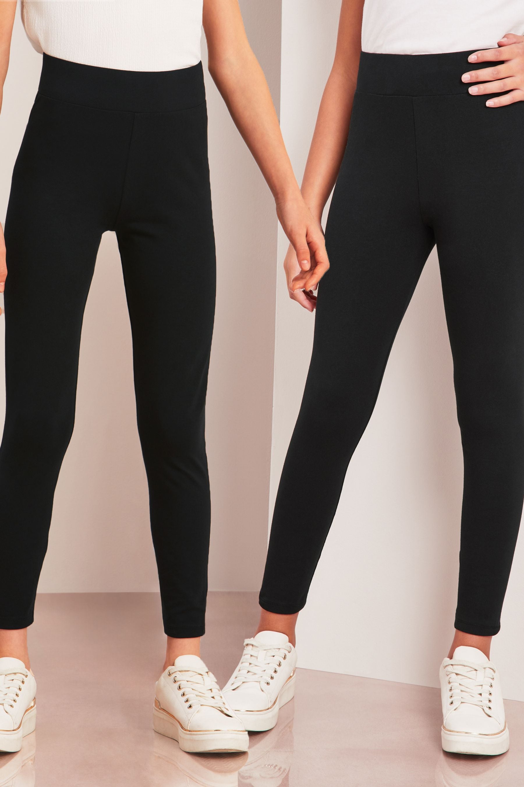 Black 2 Pack Full Length Leggings (2-16yrs)