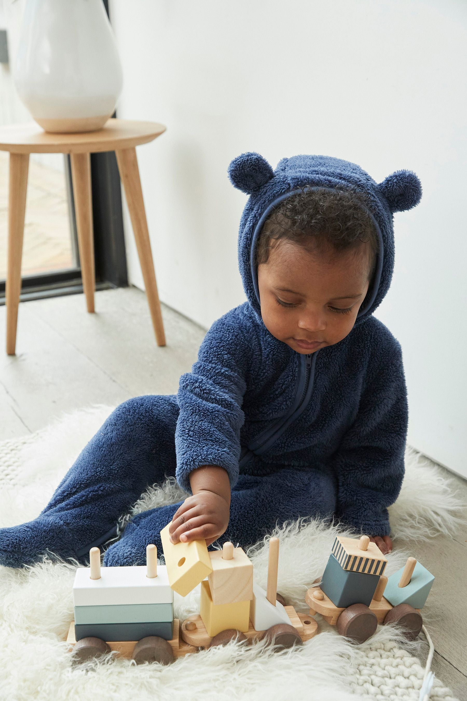 The White Company Teddy Bear Fleece Toddler Pramsuit