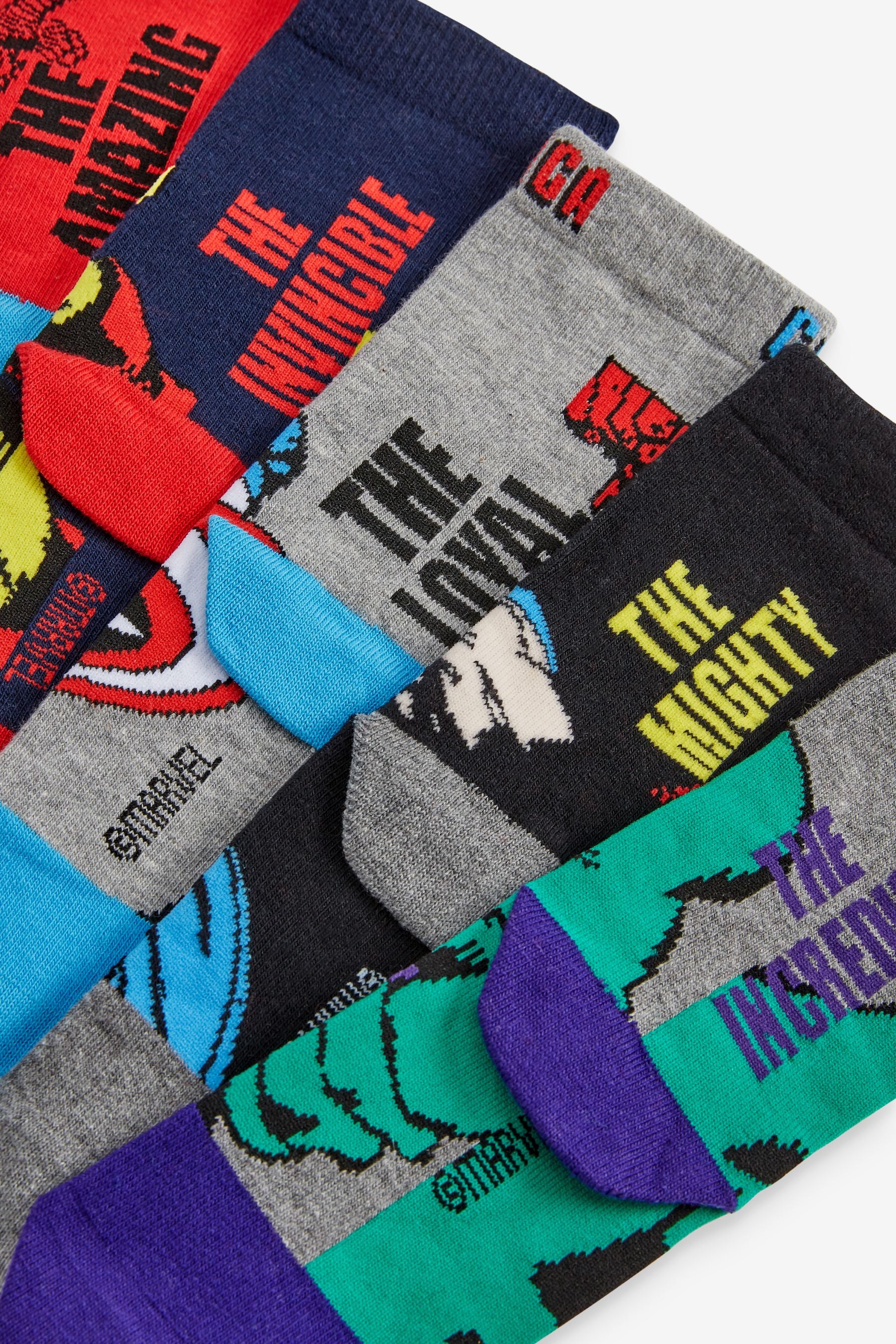 Multi Avengers 5 Pack Cotton Rich Socks