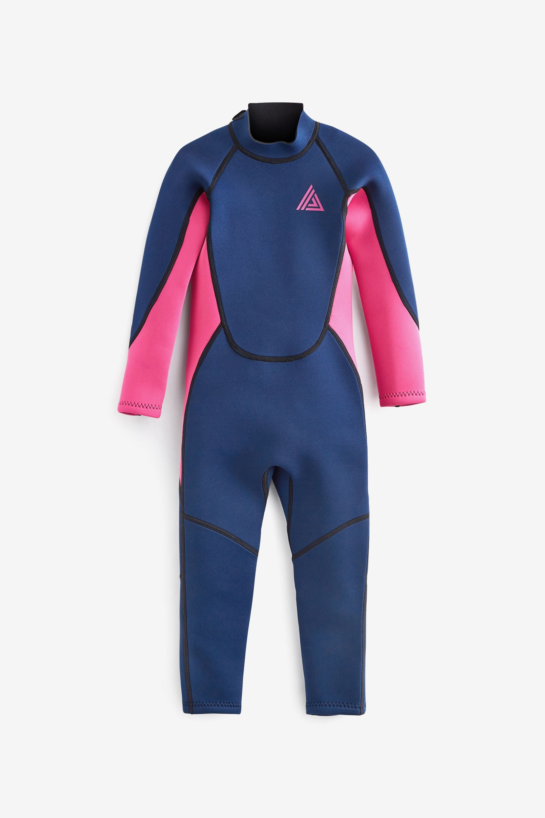 Long Sleeve Navy/Pink 3mm Neoprene Wetsuit (1-16yrs)