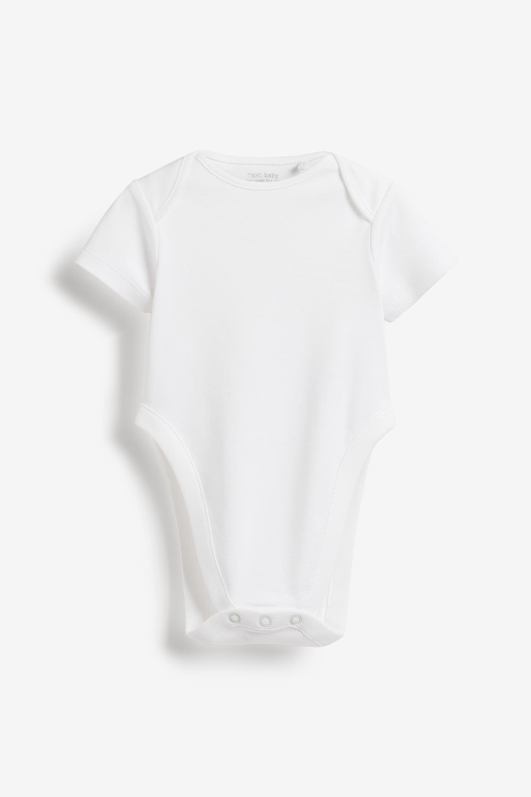 White 5 Pack Hip Dysplasia Short Sleeve Bodysuits