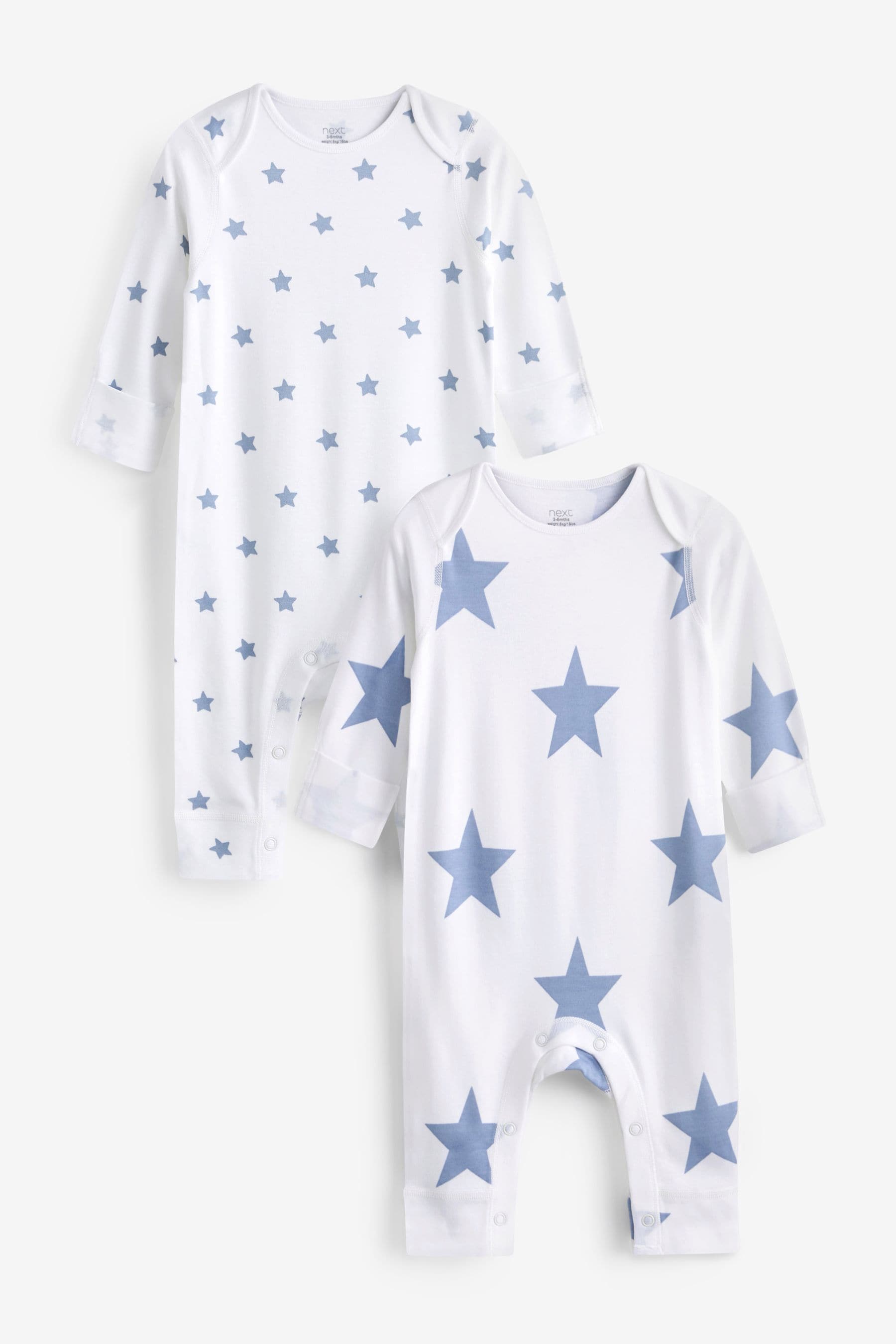 Blue Star Baby Kind To Skin Sleepsuits 2 Pack (0-2yrs)