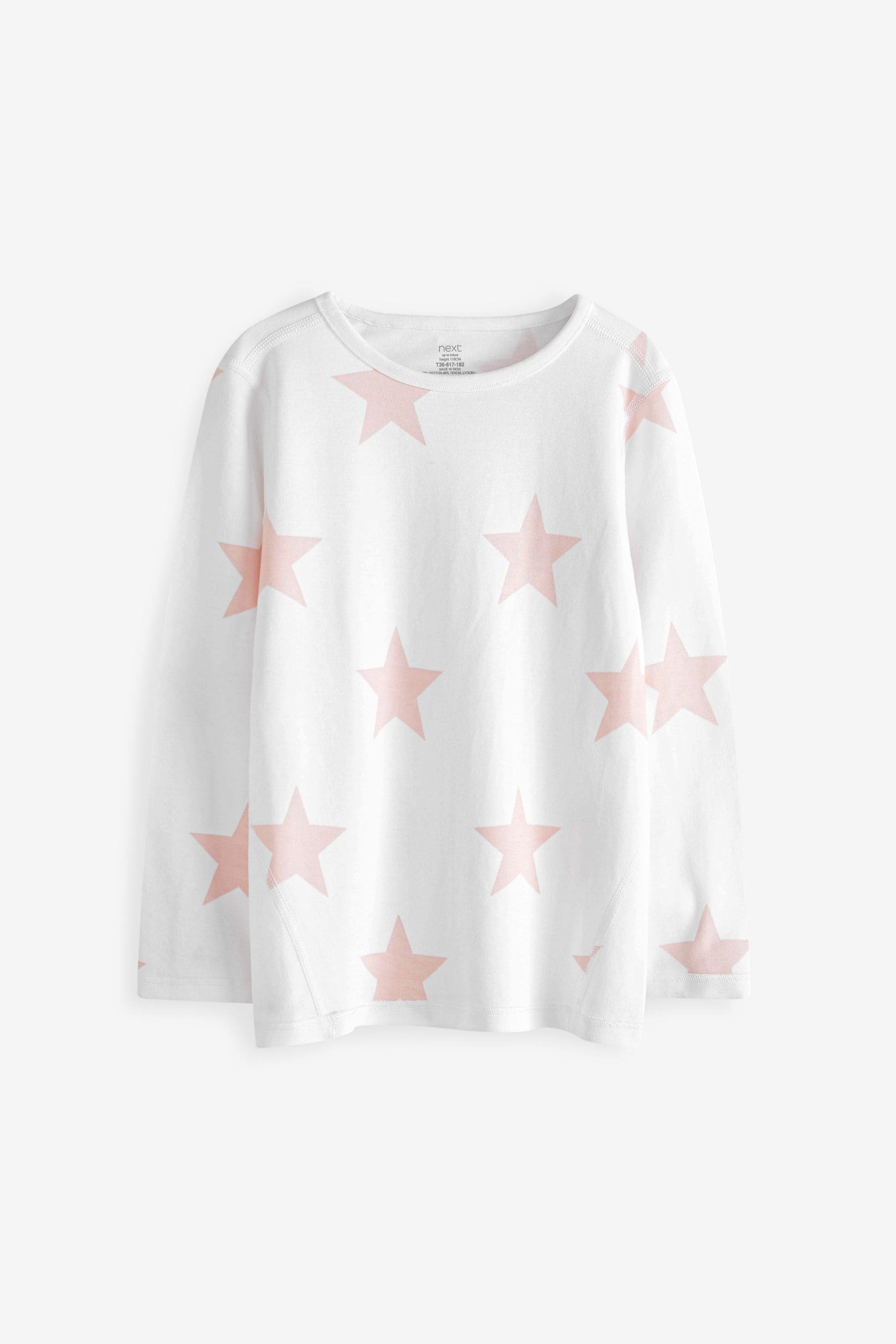 Pink/White Star 2 Pack Kind To Skin Pyjamas Set (12mths-12yrs)