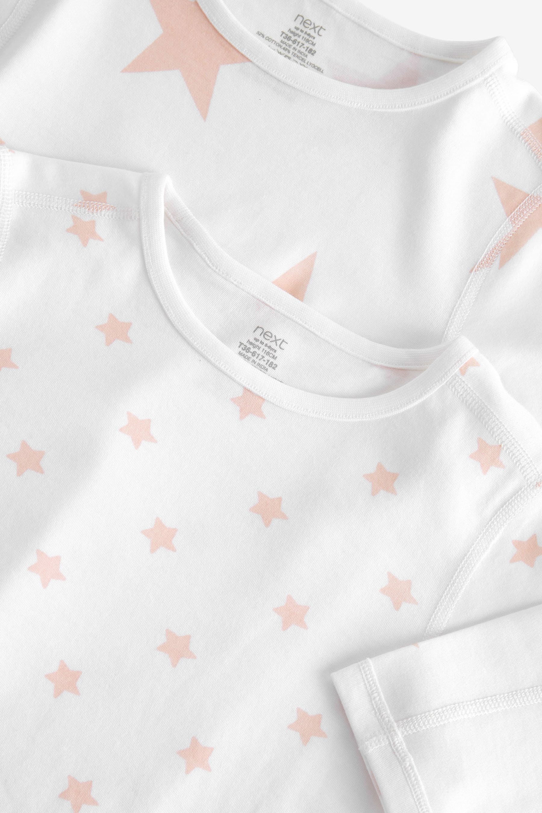 Pink/White Star 2 Pack Kind To Skin Pyjamas Set (12mths-12yrs)