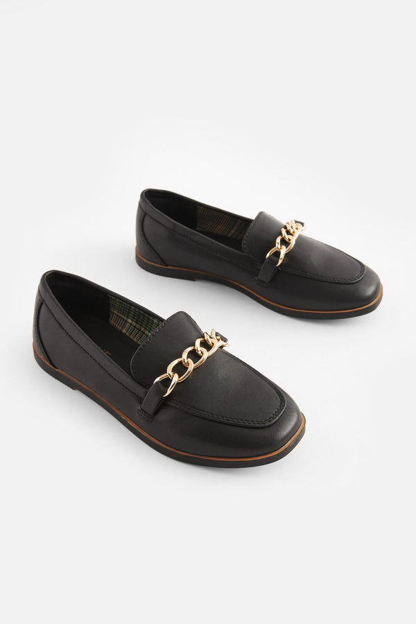 Black Chain Loafers