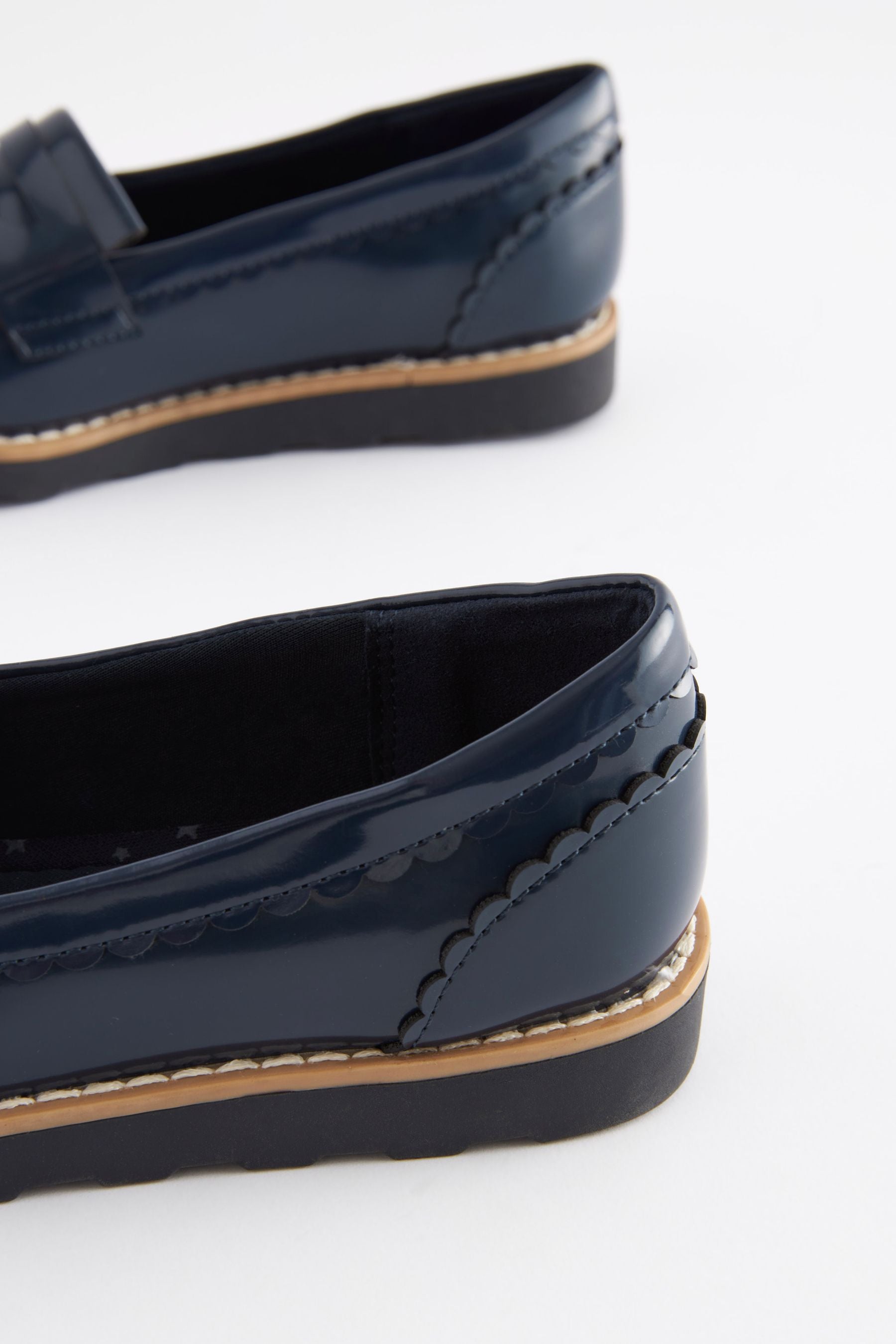 Navy Blue Standard Fit (F) School Tassel Loafers