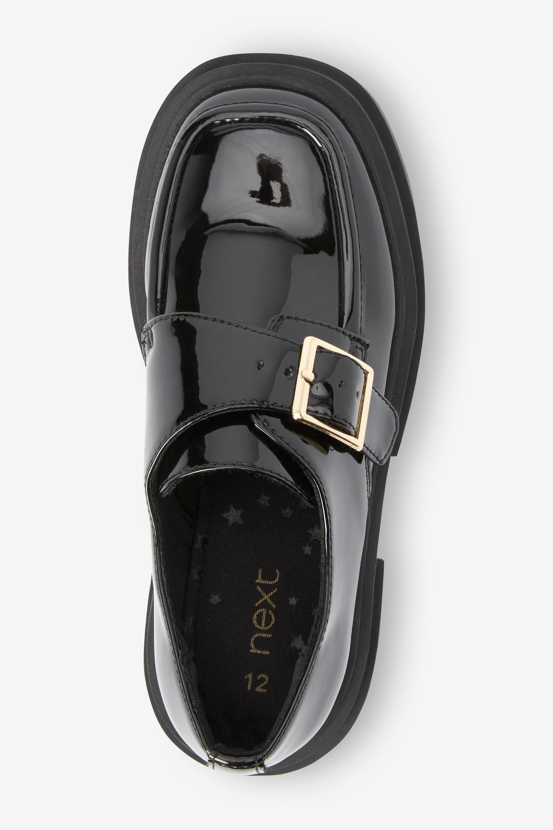 Black Chunky Monk Strap Shoes