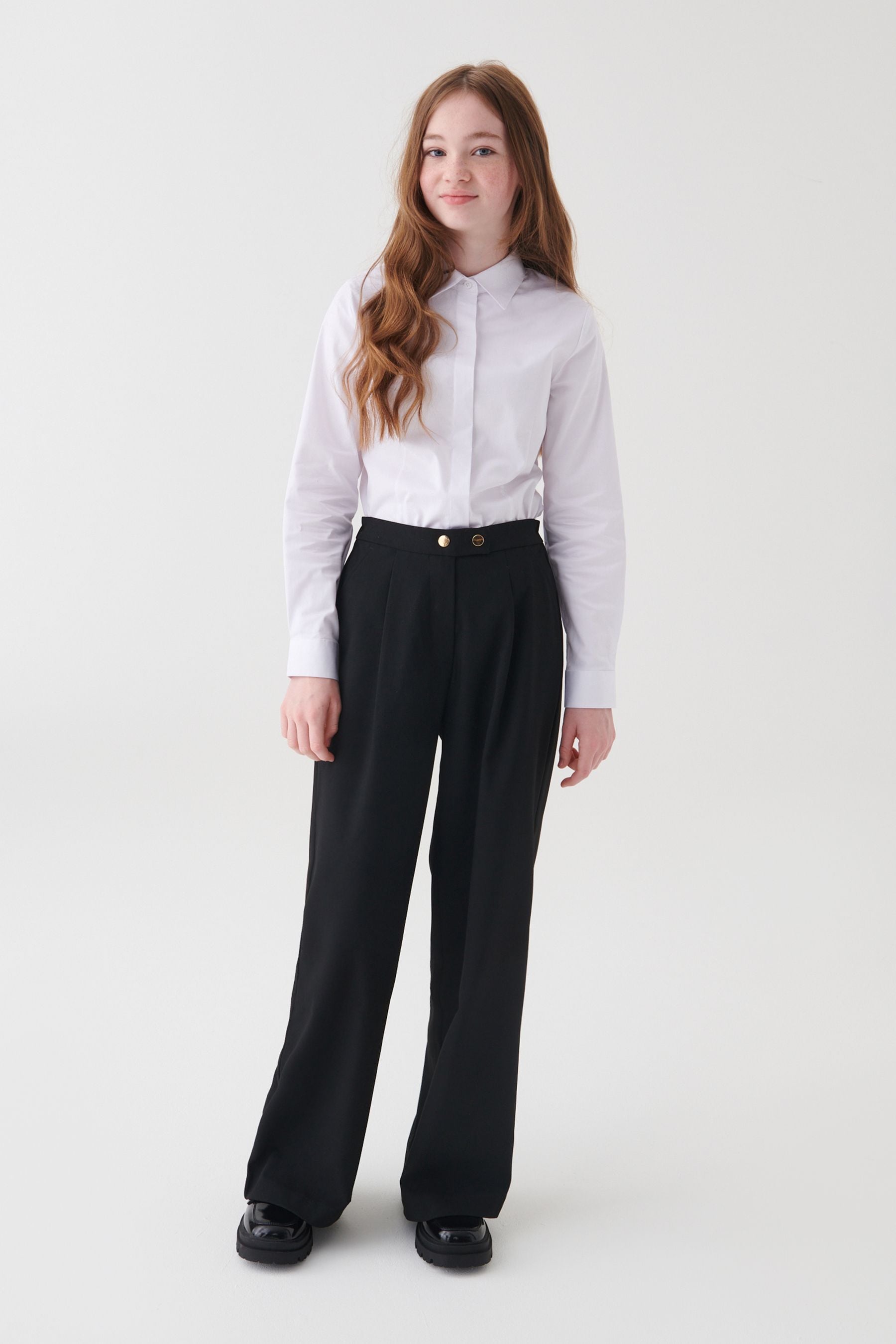 Black Regular Length Senior Wide Leg School Trousers (9-18yrs)