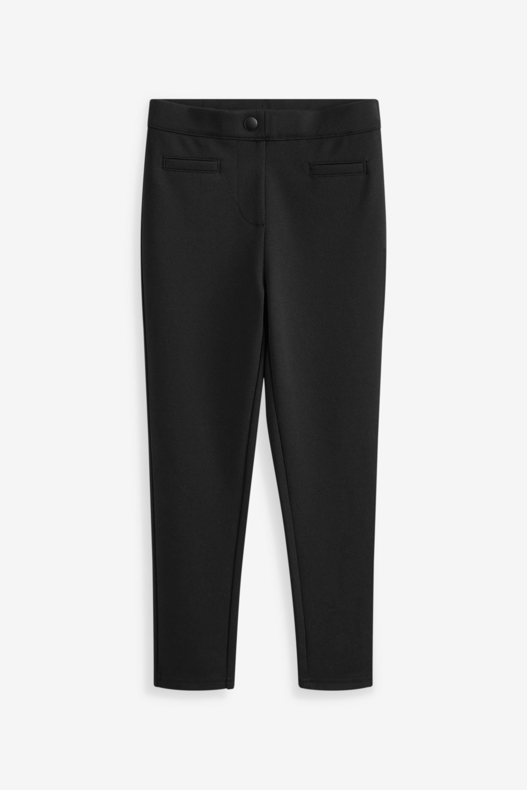 Black Jersey Stretch Pull-On Skinny School Trousers (3-17yrs)