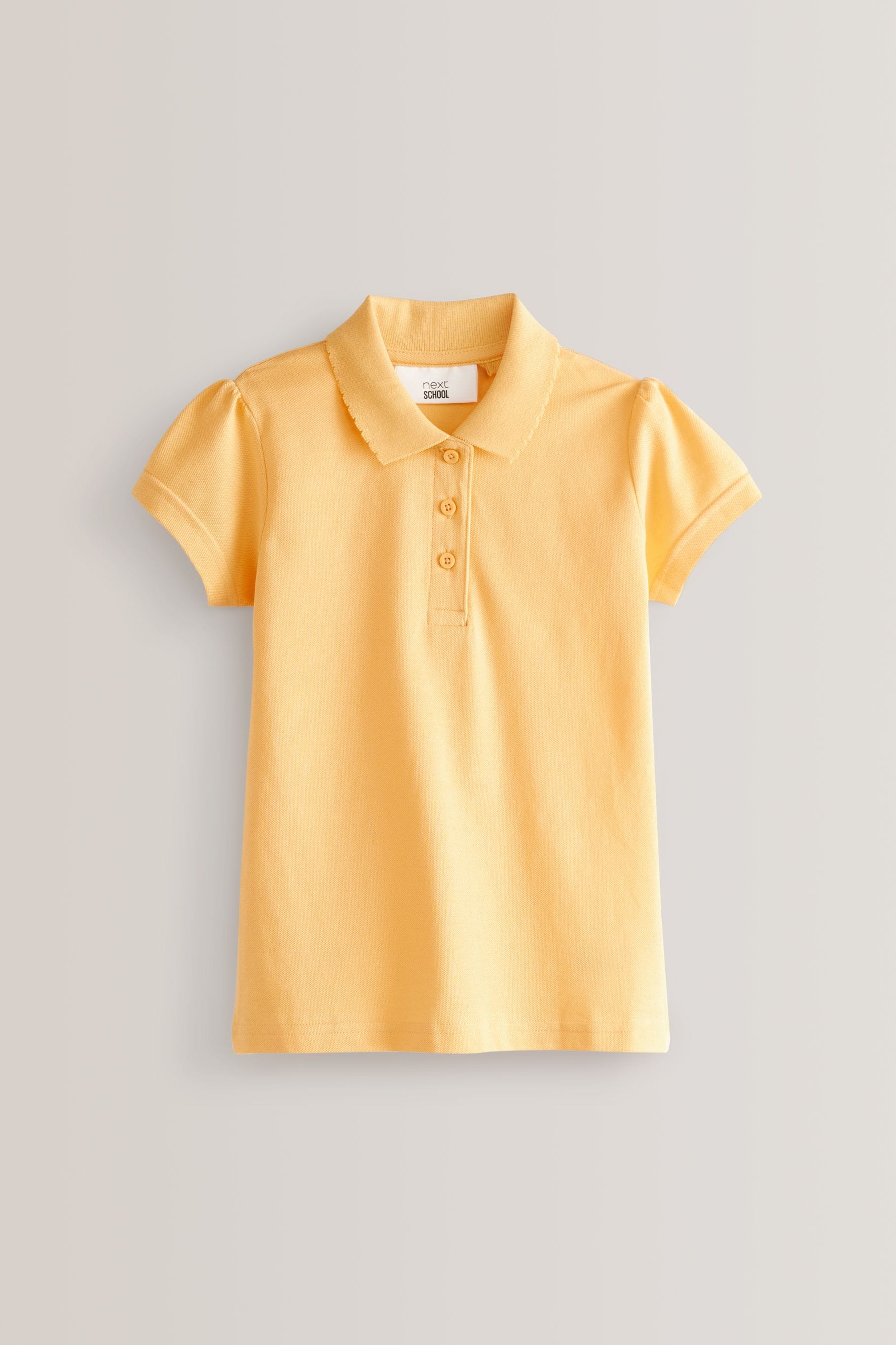 Yellow Regular Fit 100% Cotton Short Sleeve Polo Shirts 2 Pack (3-16yrs)