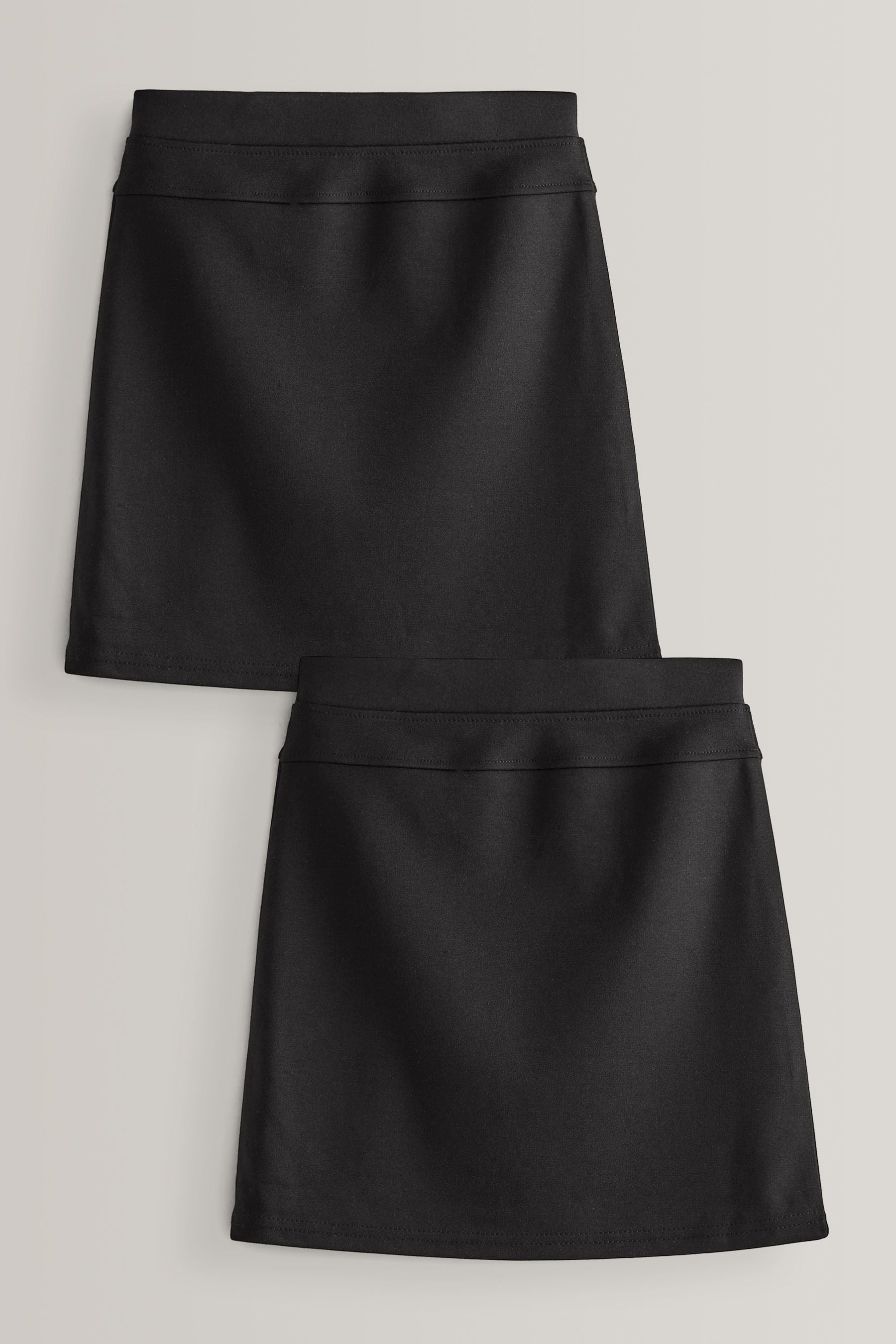 Black Jersey Stretch Pull-On School Pencil Skirts 2 Pack (3-17yrs)