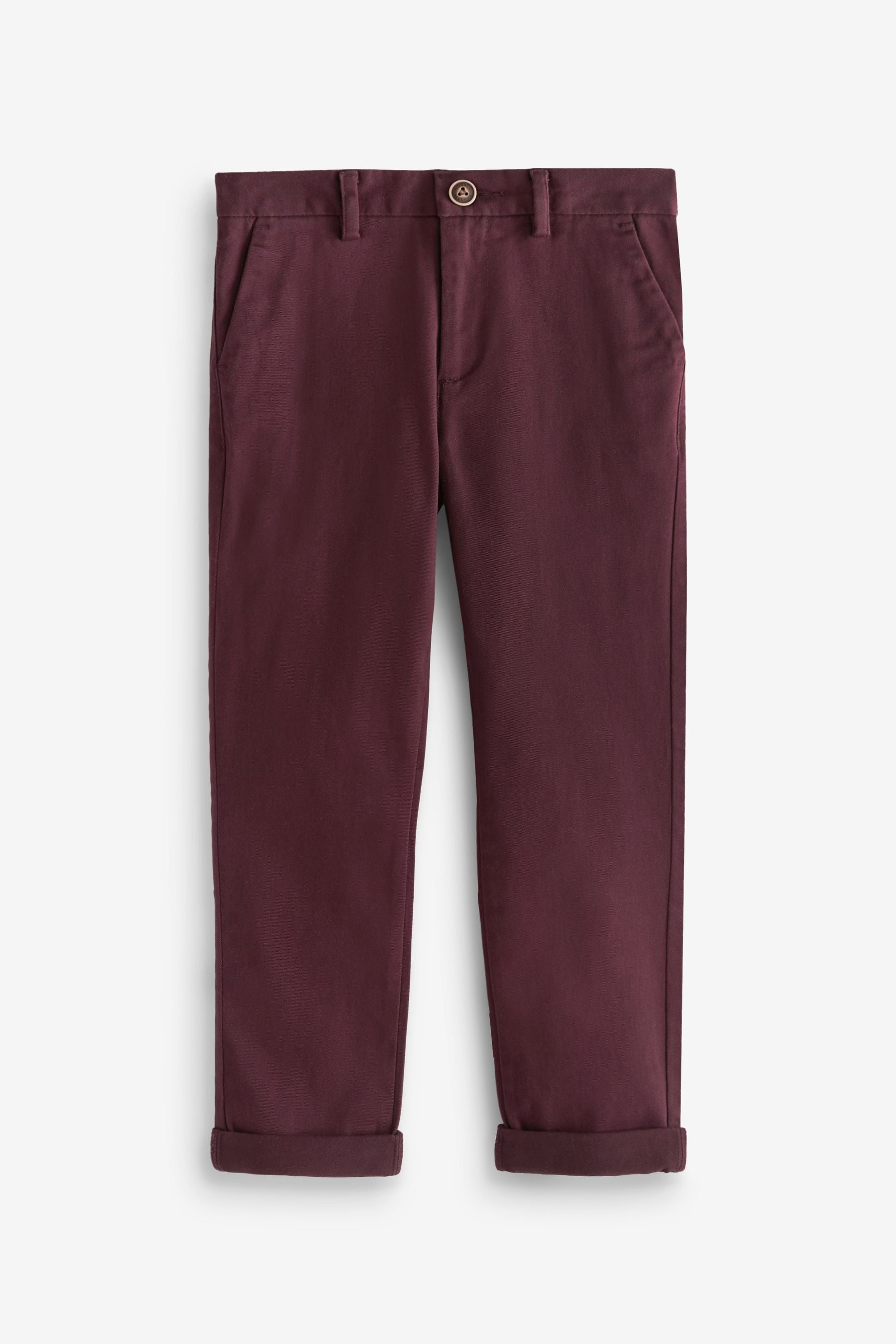 Burgundy Red Regular Fit Stretch Chino Trousers (3-17yrs)