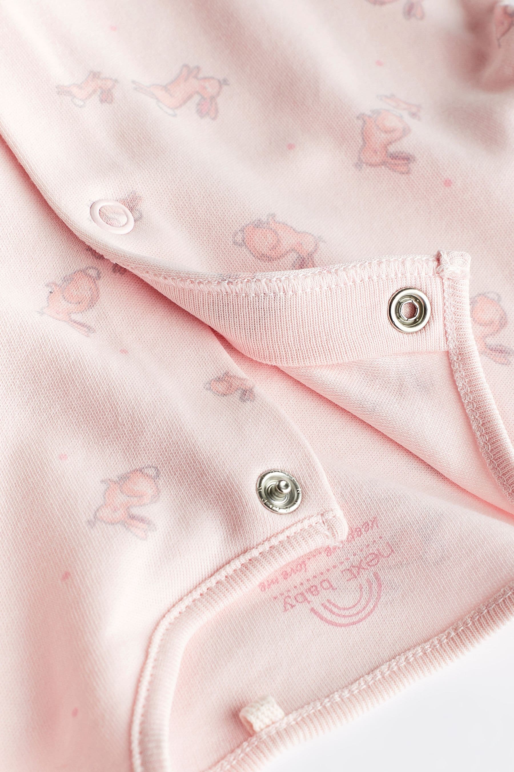 Pale Pink Floral 7 Pack Baby Sleepsuits (0-2yrs)