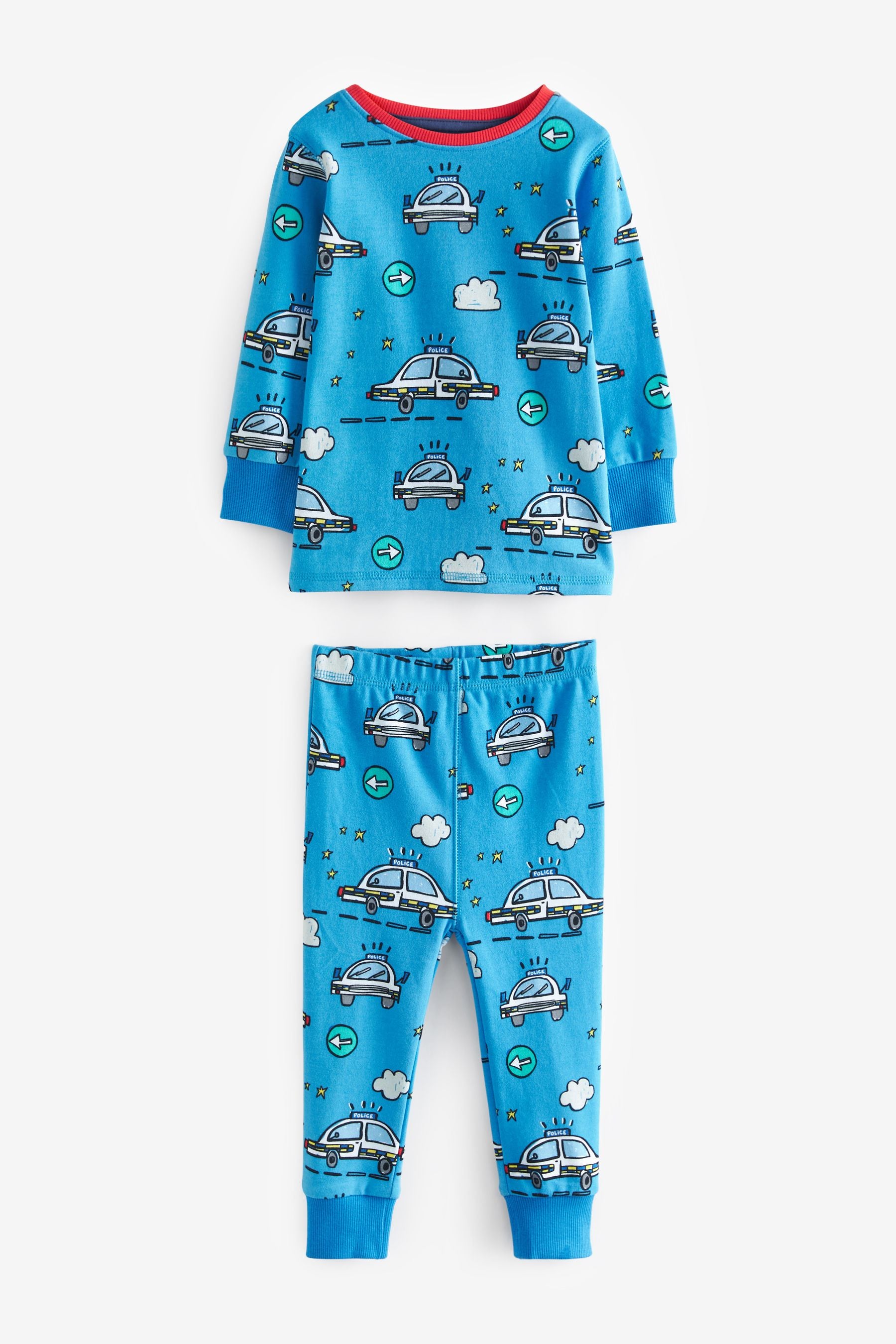 Red/Blue Emergency Transport Snuggle Pyjamas 3 Pack (9mths-10yrs)