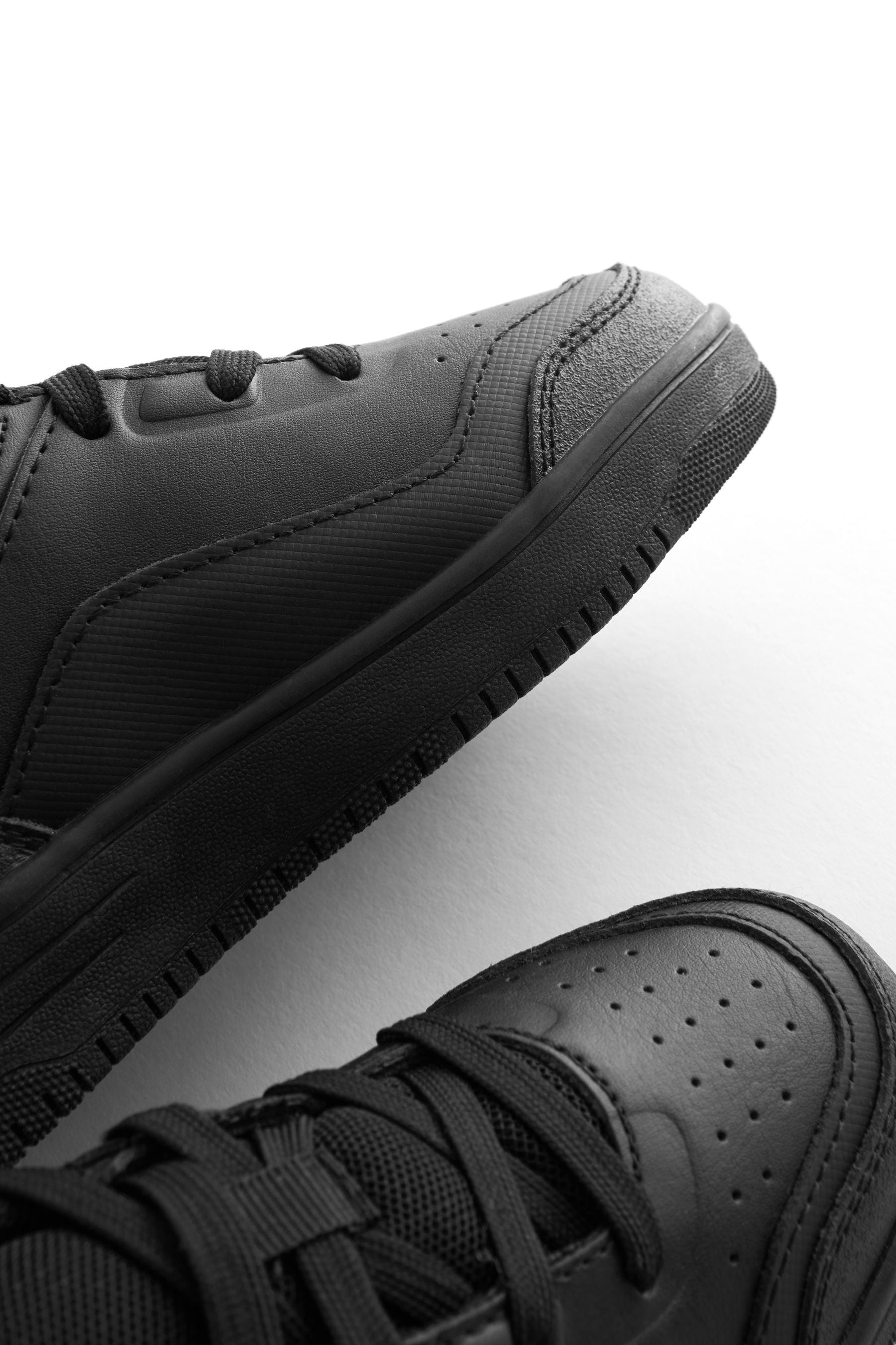 Black School Leather Lace-Up Shoes