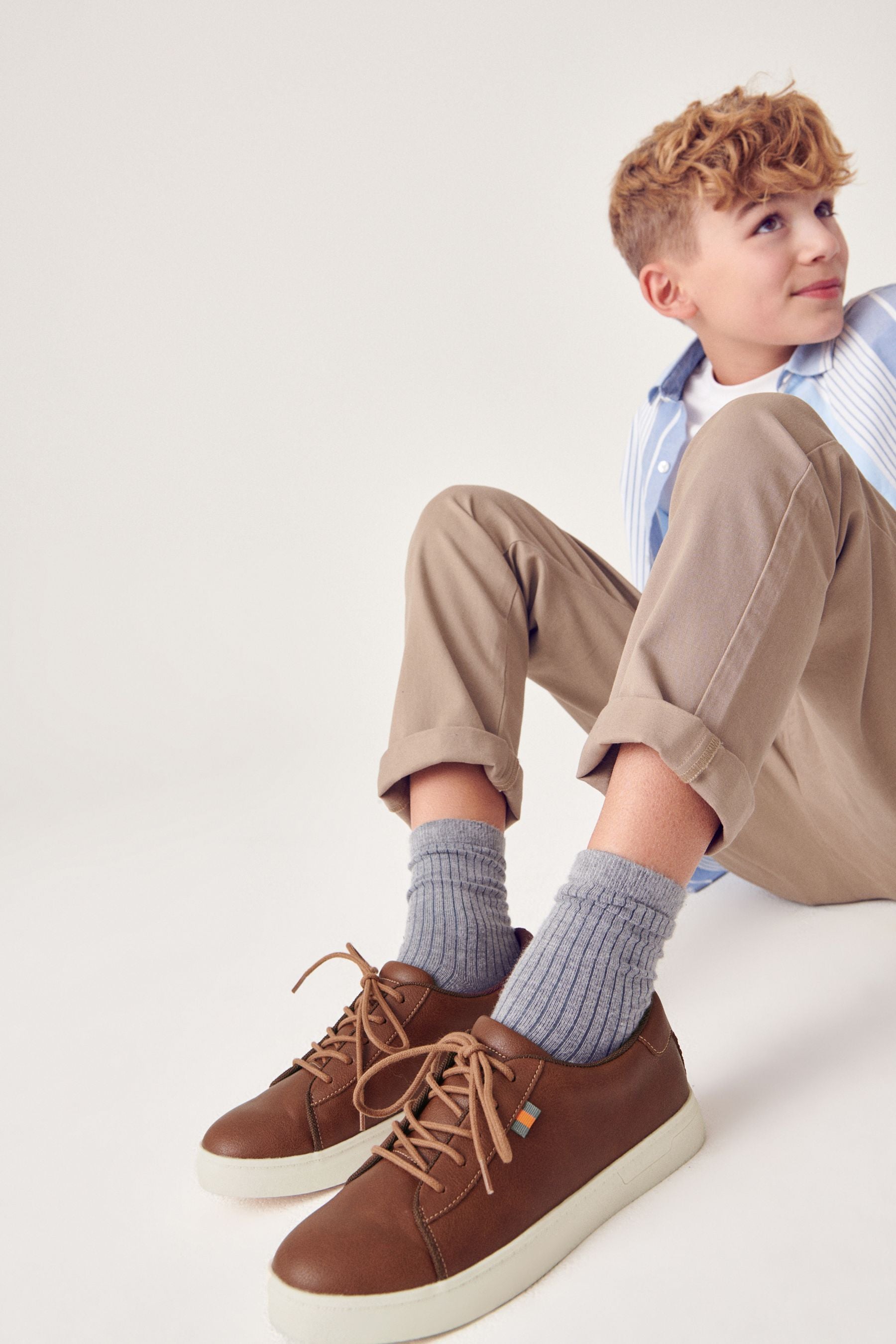 Tan Brown Smart Lace-Up Shoes