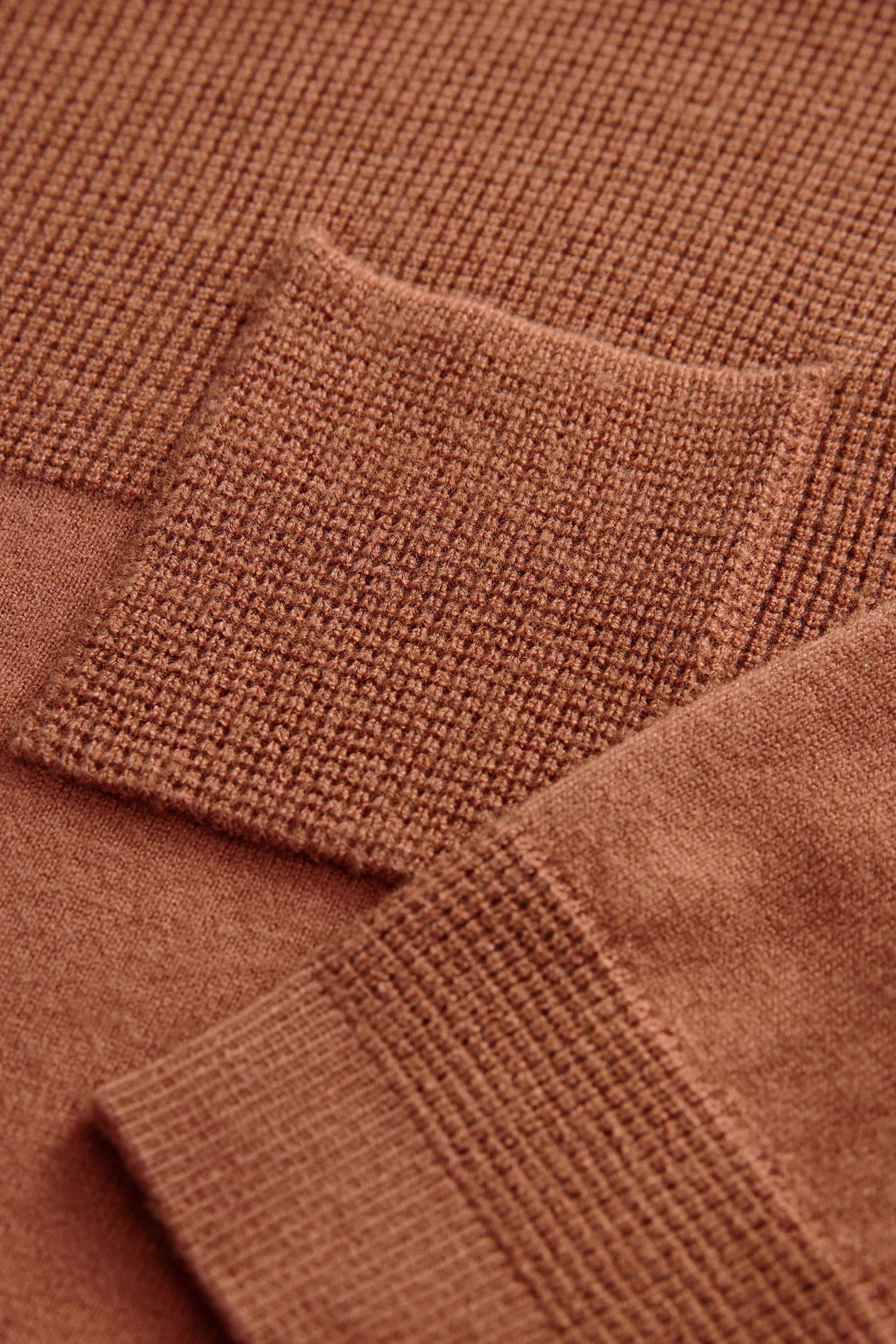 Mocha Brown Waffle Stitch Crew Jumper (3mths-7yrs)