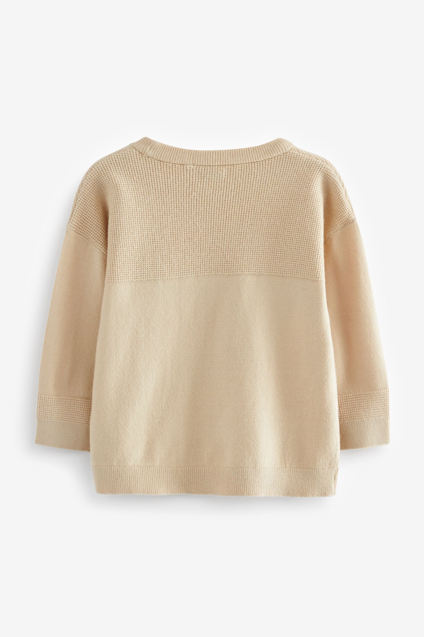 Neutral Waffle Stitch Crew Jumper (3mths-7yrs)