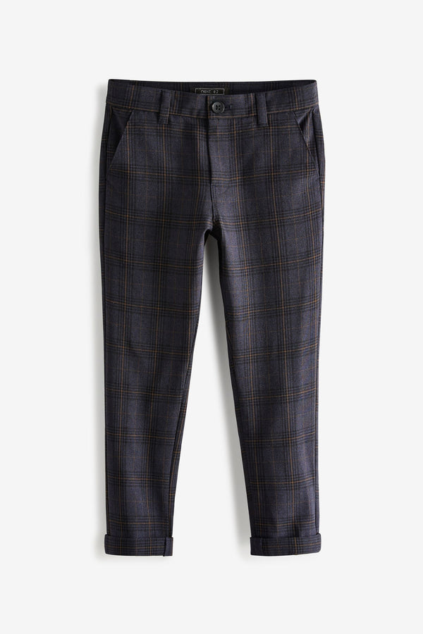 Navy/Blue Smart Check Trousers (12mths-16yrs)