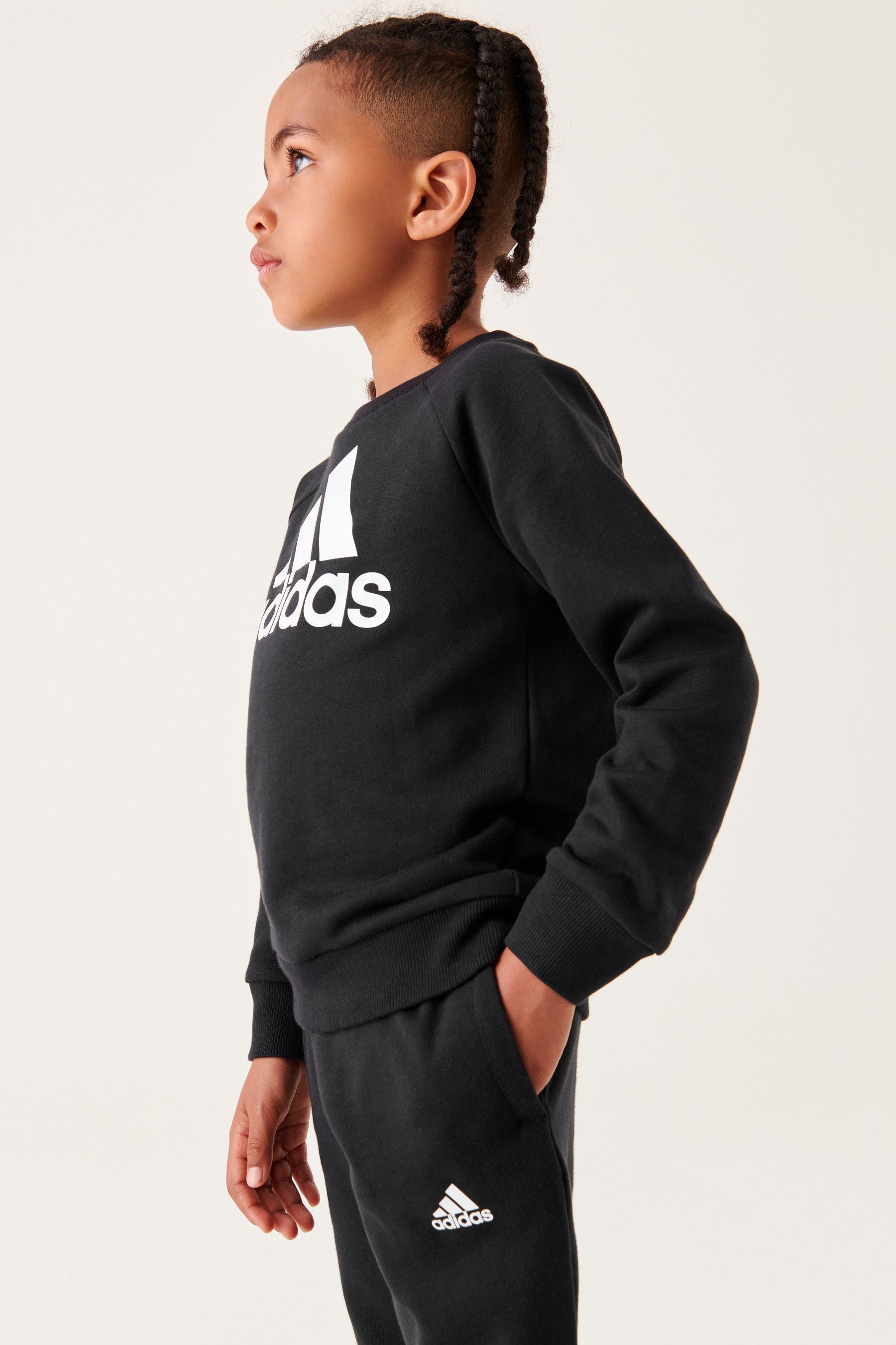 Black adidas Kids Essentials Logo Joggers Set