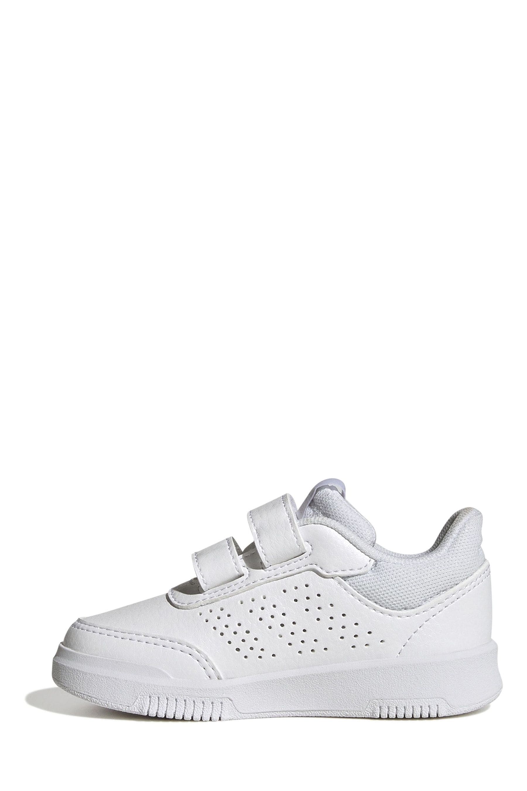 White adidas Tensaur Hook and Loop Shoes